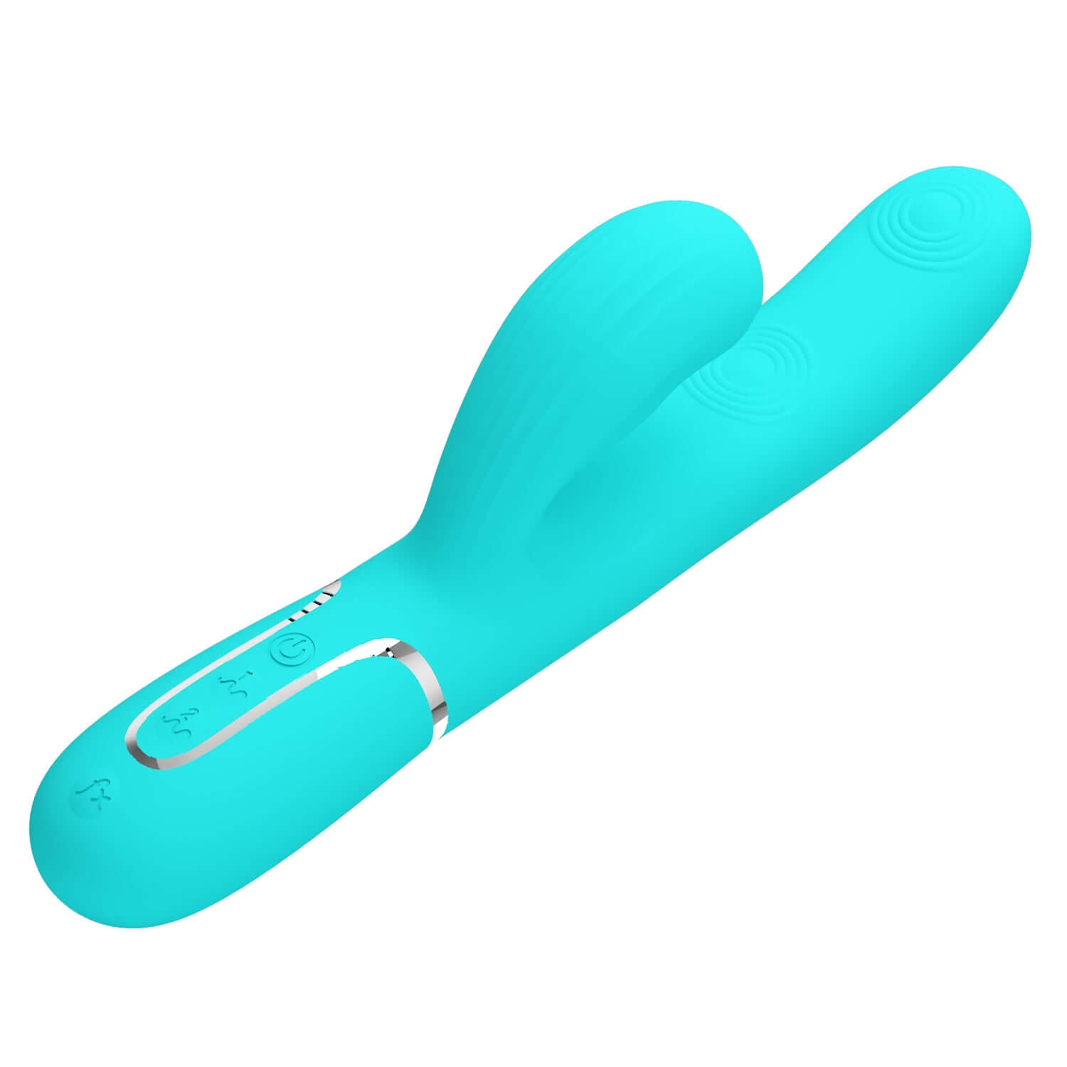 Perdita Twinkled Tenderness Vibrator - Turquoise with 7 thumping modes, dual motors, and 7 tapping settings for a comfortable, skin-friendly experience