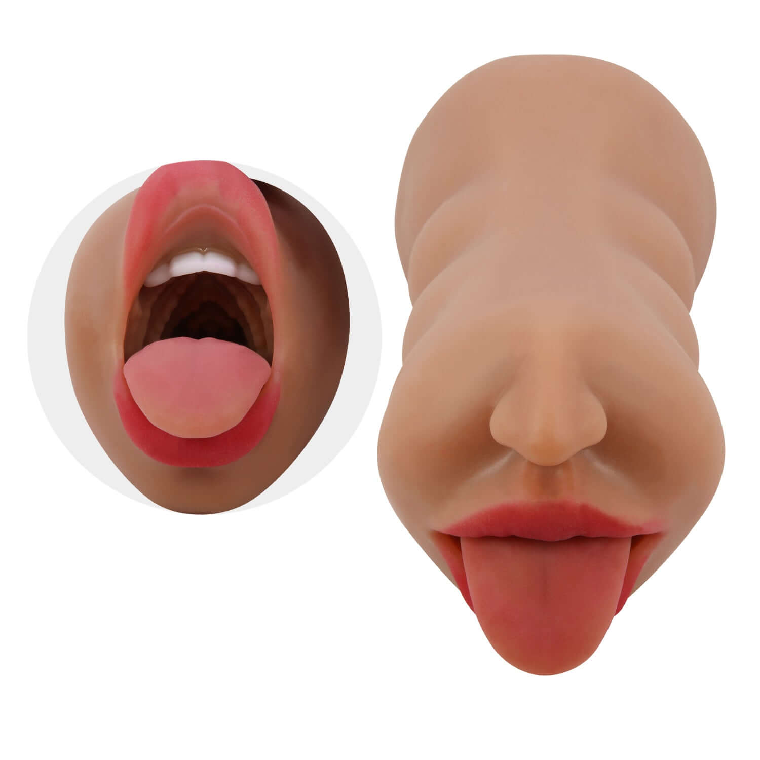 Sarah Mouth Masturbator Sleeve - realistic lifelike design with detailed lips and tongue for enhanced sensual experience.