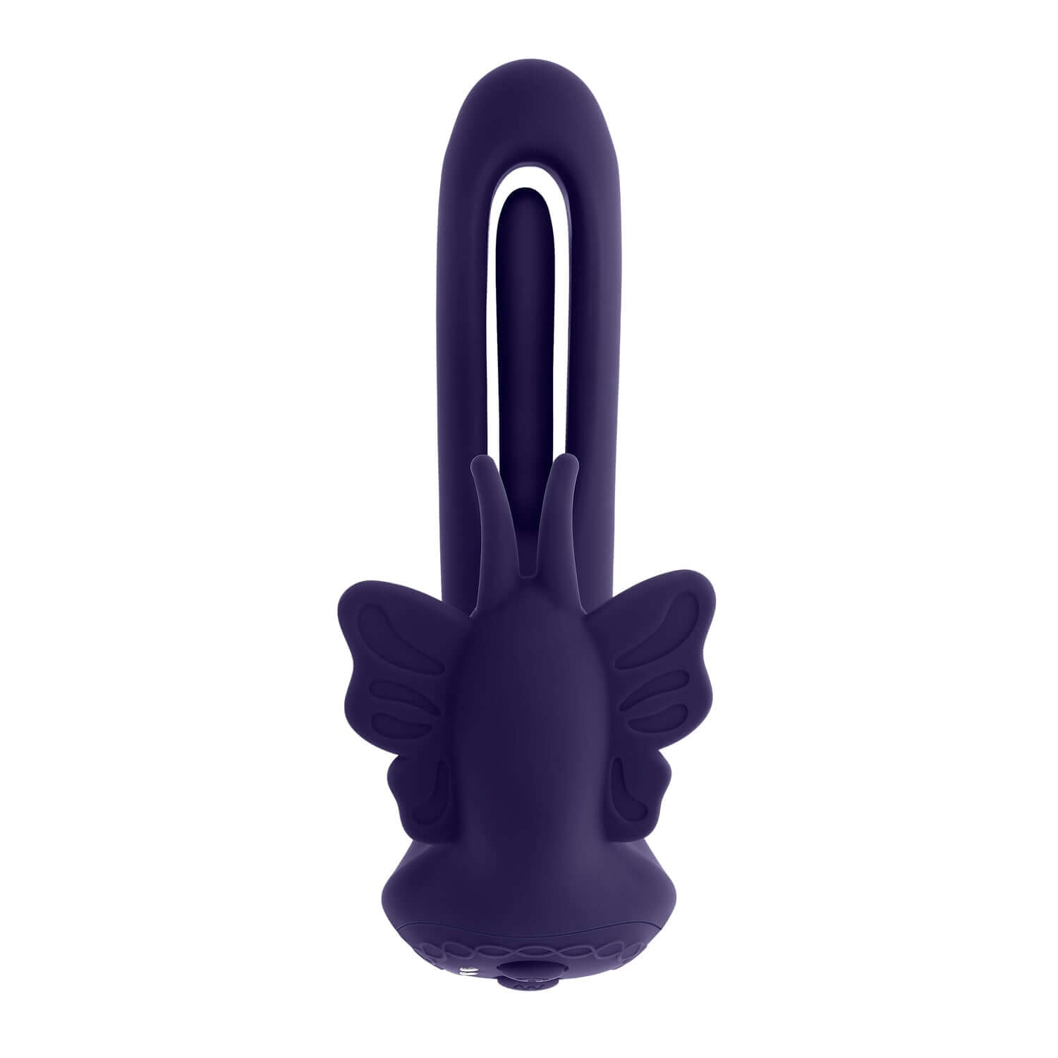 Lord of the Wings purple remote control flapping vibrator with butterfly stimulator for dual pleasure.