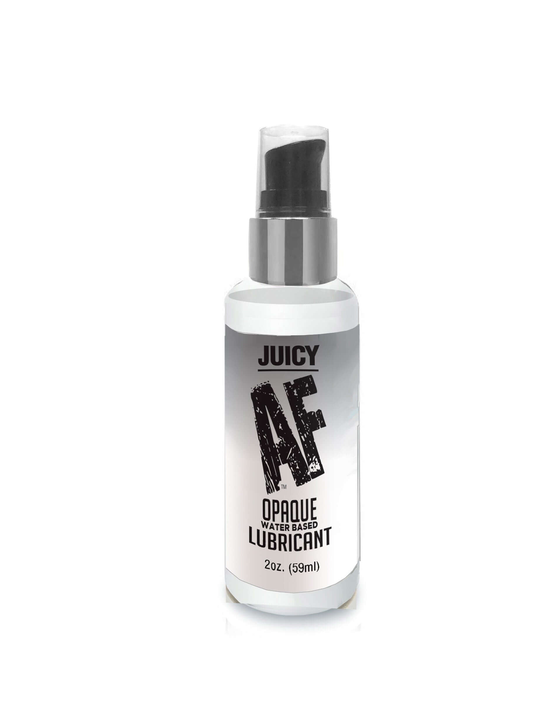 Juicy AF water-based creamy white opaque lubricant 2 oz bottle with pump top