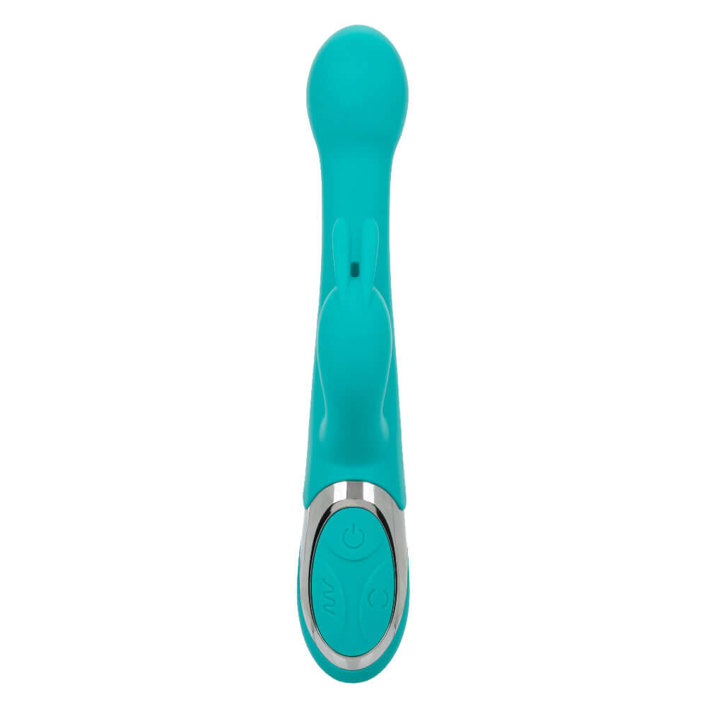 Enchanted Oscillate Massager - Turquoise sophisticated dual stimulator with powerful thrusting and rotating beads for a comprehensive experience.