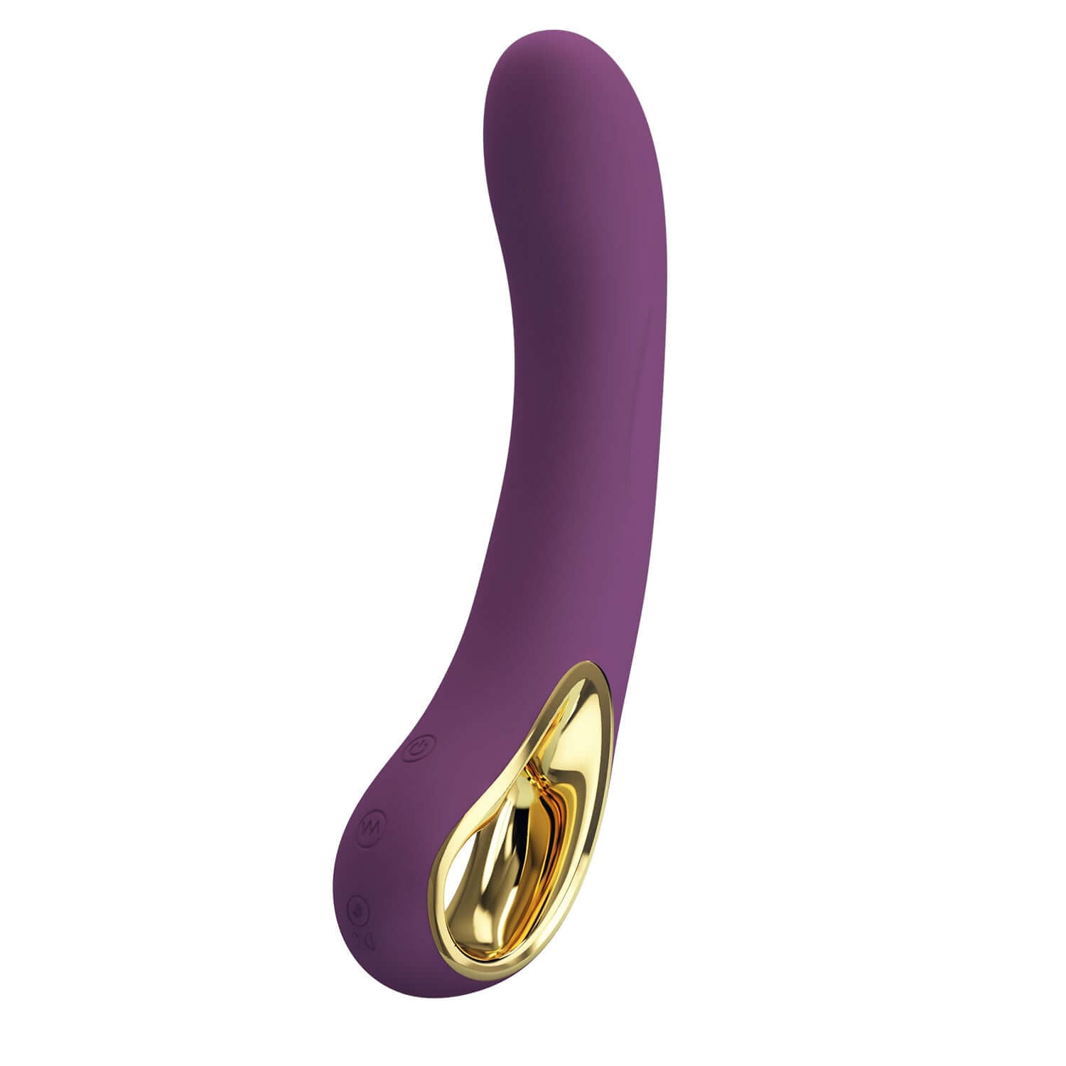 Purple Ethan Global App Control Vibrator with gold accents, featuring a flexible shaft and buttons for vibration control.