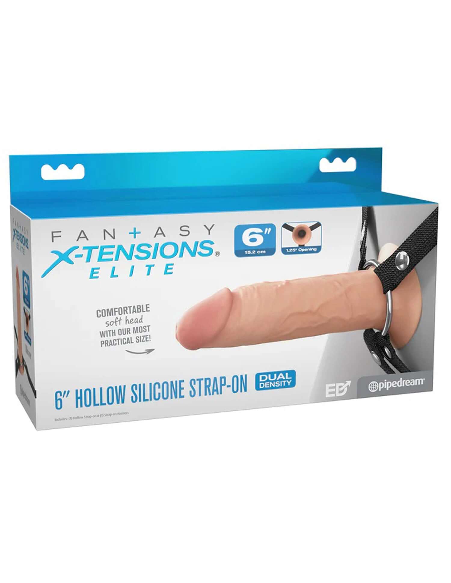 Fantasy X-Tensions Elite 6-inch Silicone Hollow Strap Dual Density Packaging