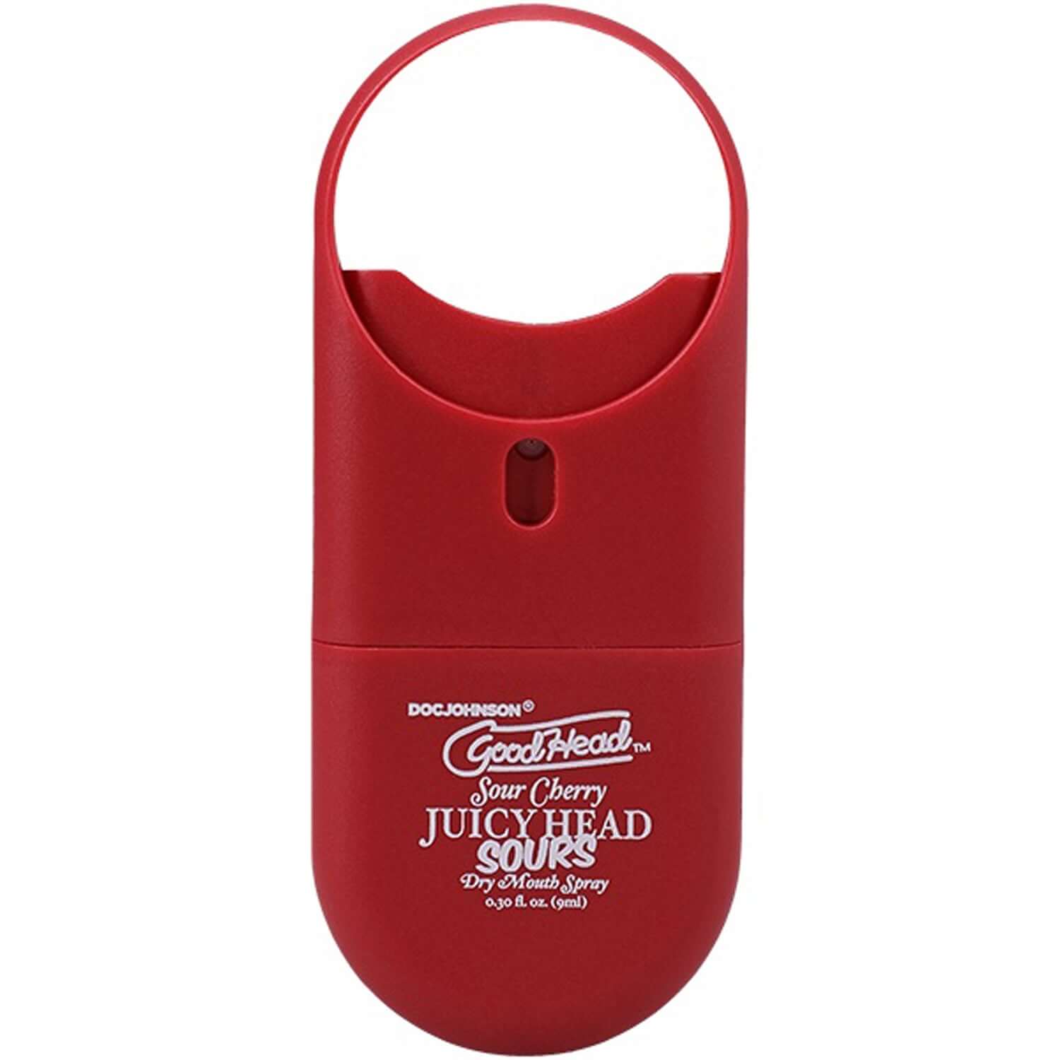 Goodhead Juicyhead Sour Cherry Dry Mouth Spray travel-size bottle for instant moisture and fresh breath.