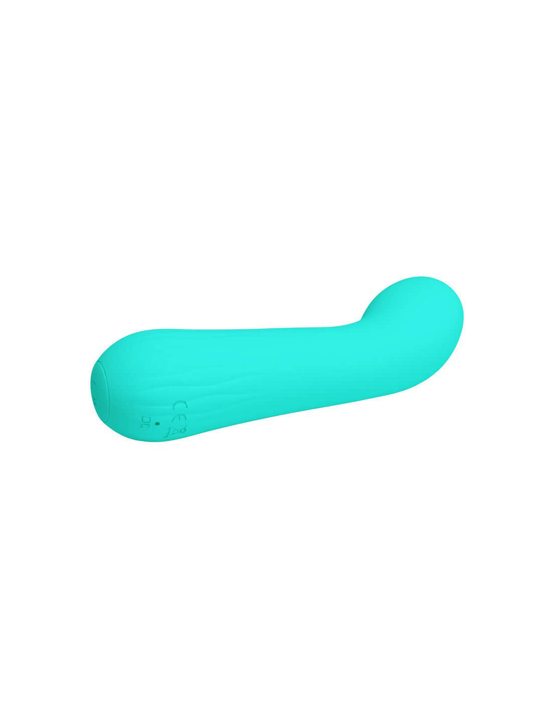 Turquoise Faun Rechargeable Vibrator with curved design and velvety soft silicone for G-spot stimulation and multiple functionality.