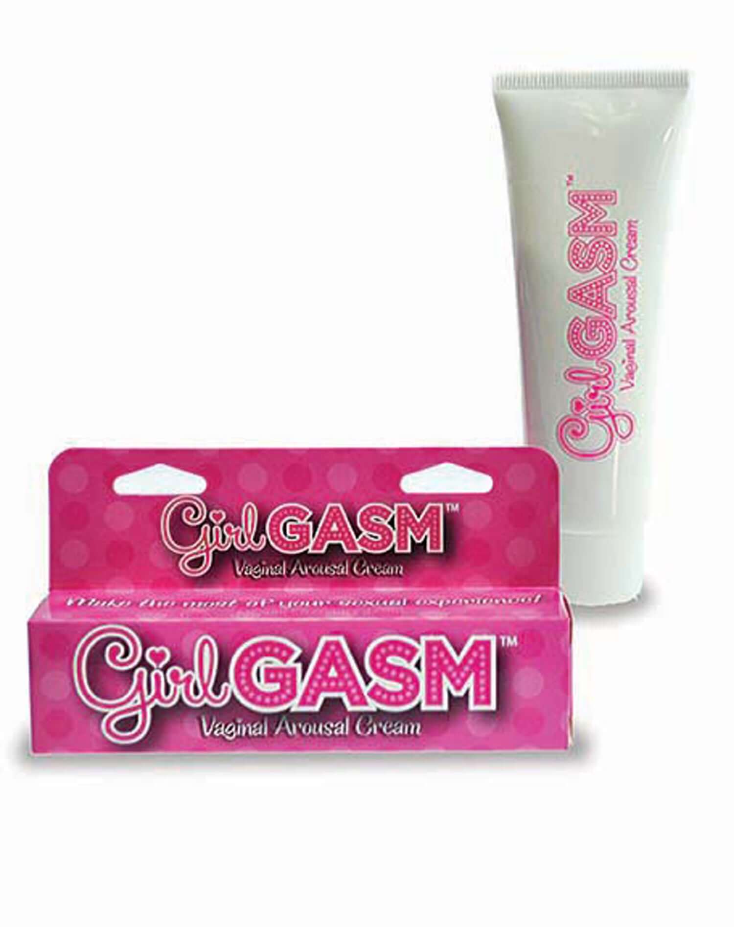 Girlgasm Vaginal Arousal Cream tube and packaging, designed to enhance feminine pleasure and intensify orgasms.