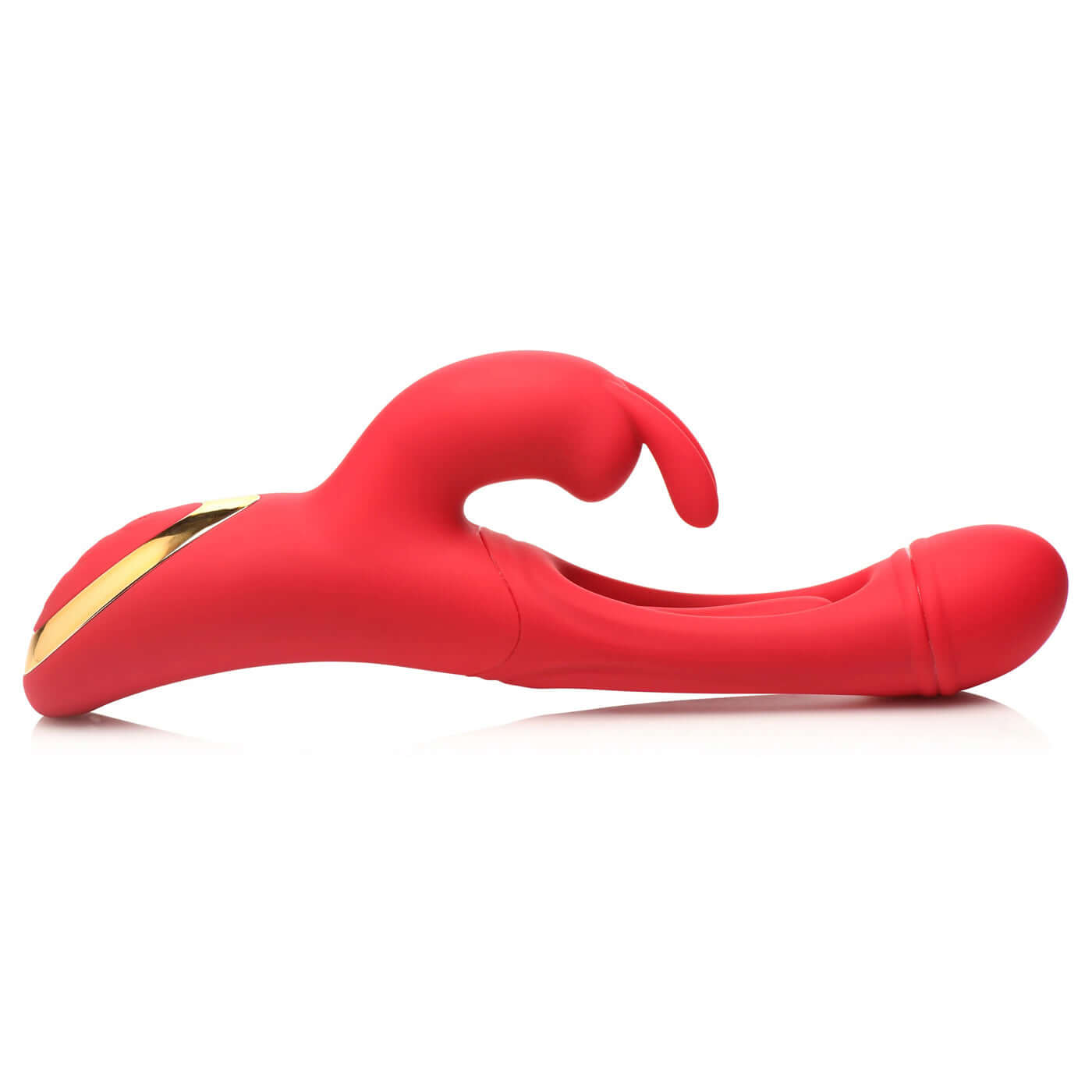 Red Rabbit Flick Silicone Vibrator with G-Spot Targeting Head and Smooth Silicone Shaft for Intense Sensations