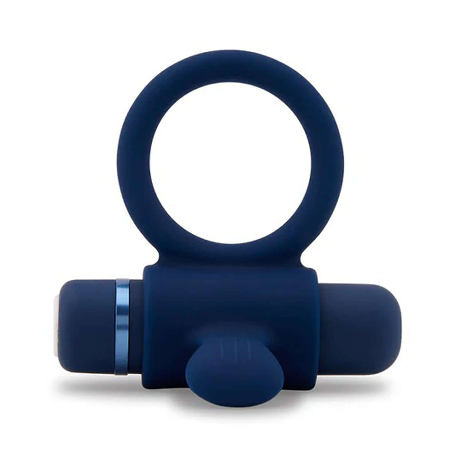 Nu Sensuelle Silicone Bullet Vibrating Ring - Navy Blue