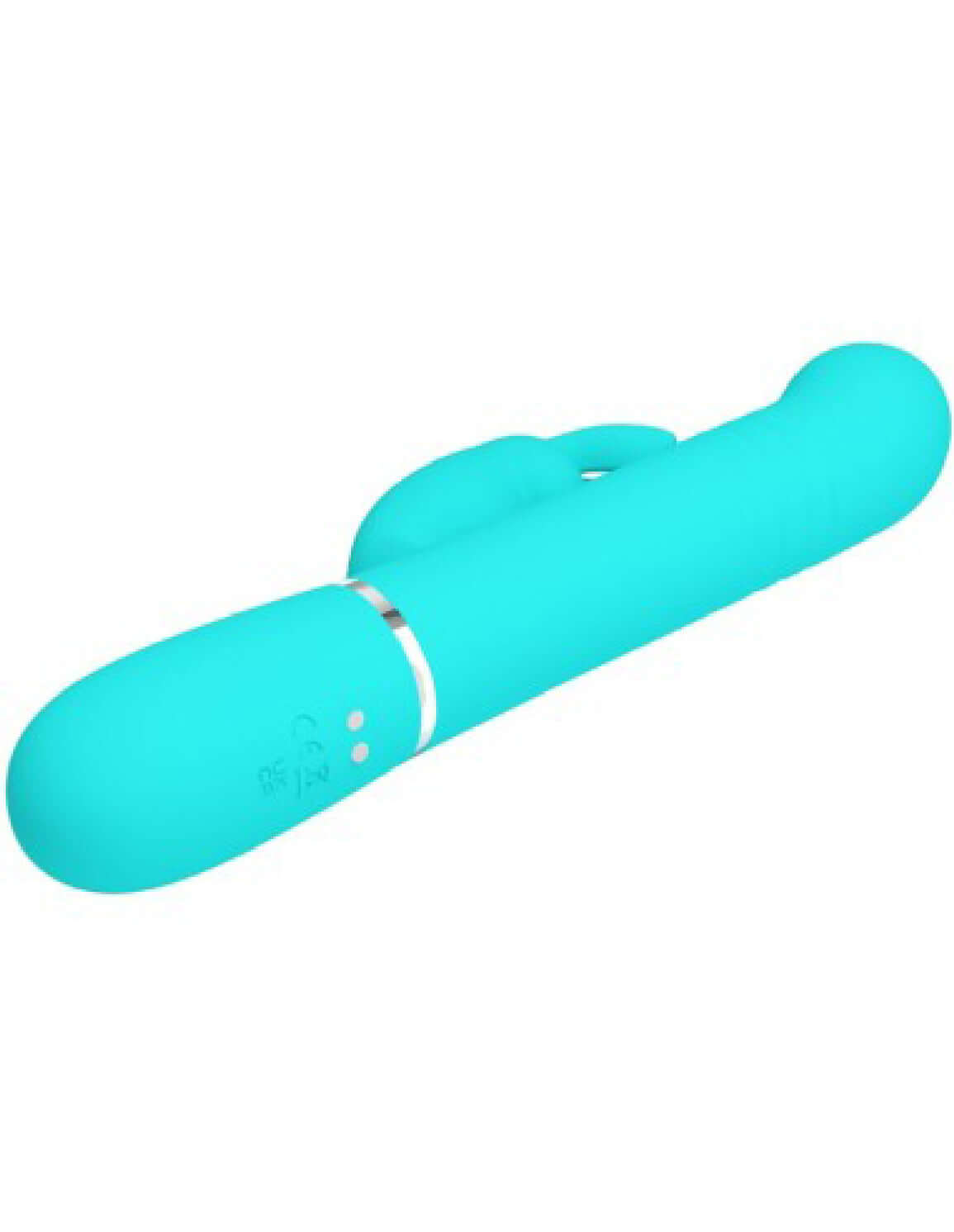 Turquoise Coale Rabbit Vibrator with dual motors and pearls designed for maximum pleasure, featuring 7 vibration intensities and rhythms