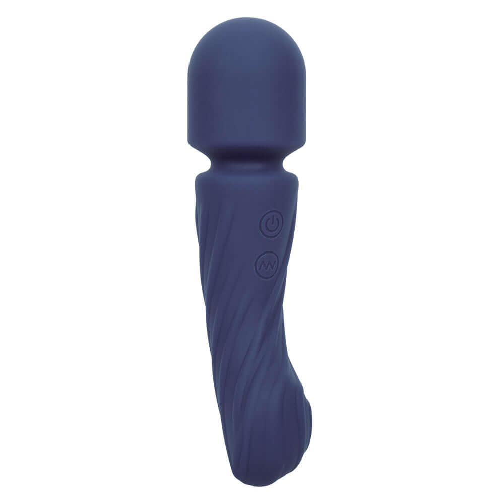 Charisma Allure Compact Wand Massager in blue, body-safe silicone, dual motor, ergonomic design, IPX7 waterproof.