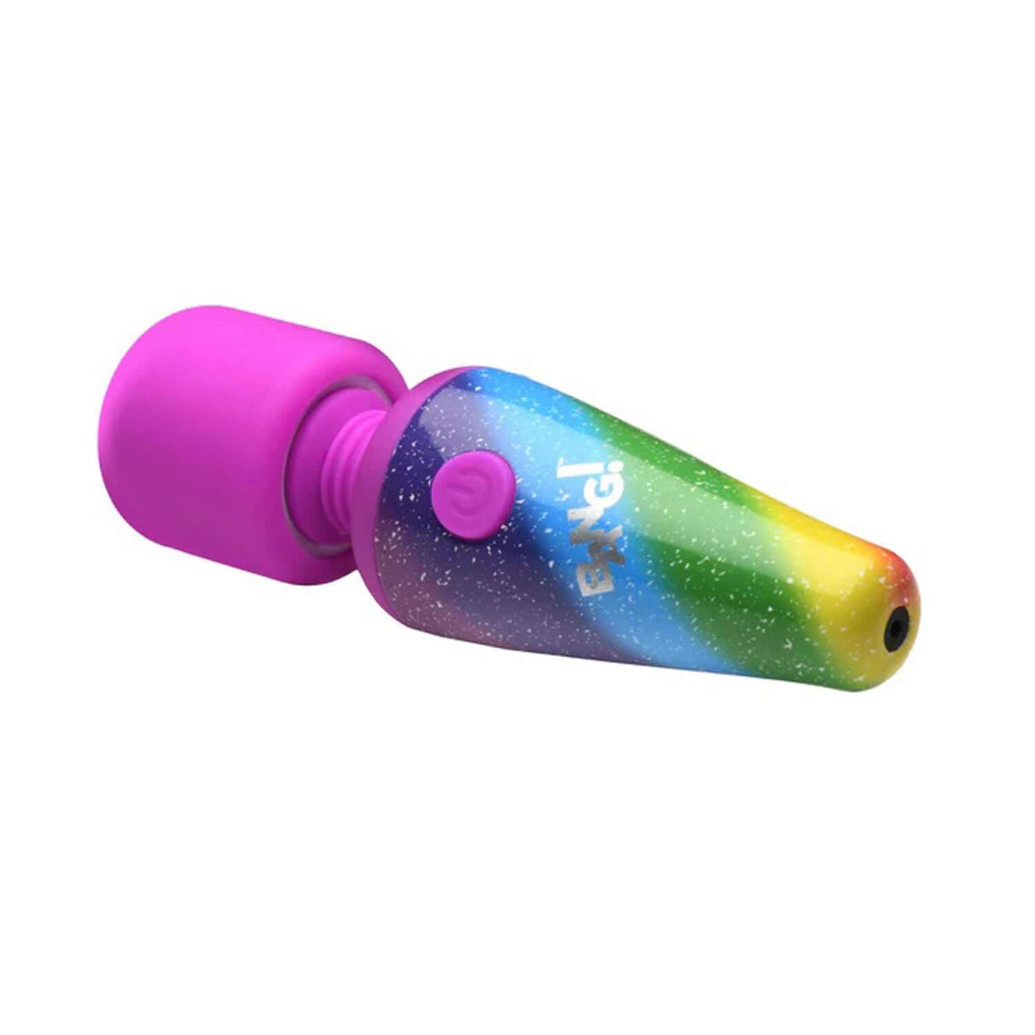 Rainbow Mini Wand Vibrator with Flexible Neck and Wide Head