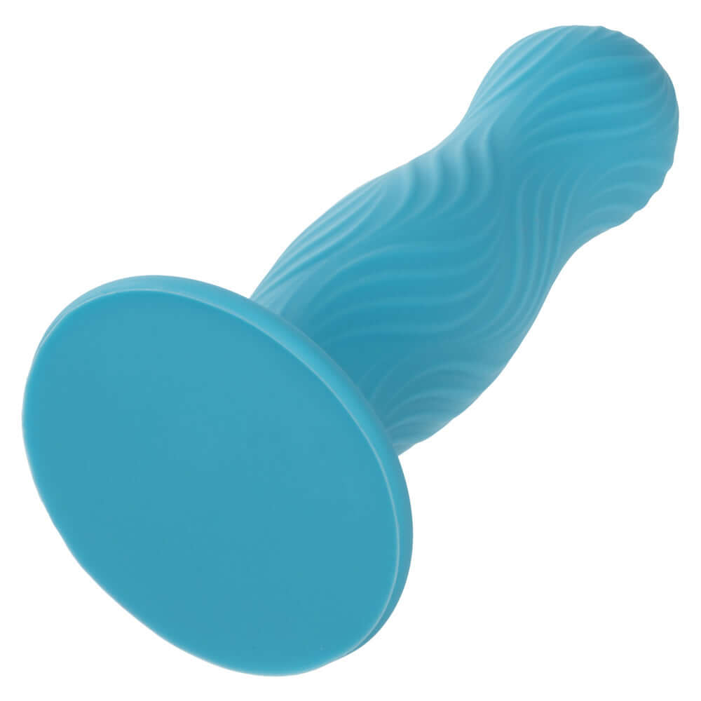 Blue Wave Rider Swell Dildo with contoured wavy texture for intense sensations and maximum pleasure.