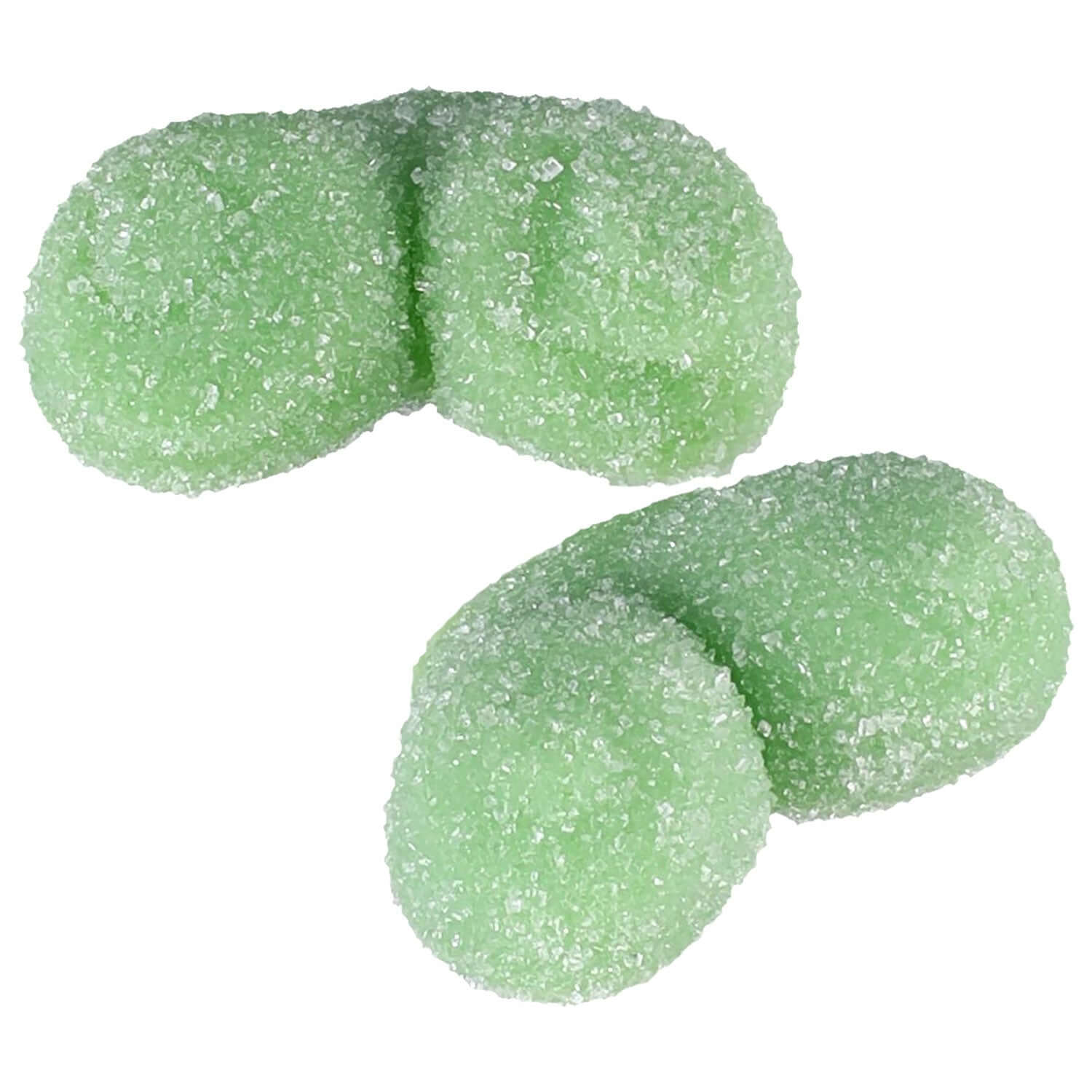 Green sexual stimulation gummies with sugar coating, part of Happy Schlong (His) collection, enhancing libido naturally.