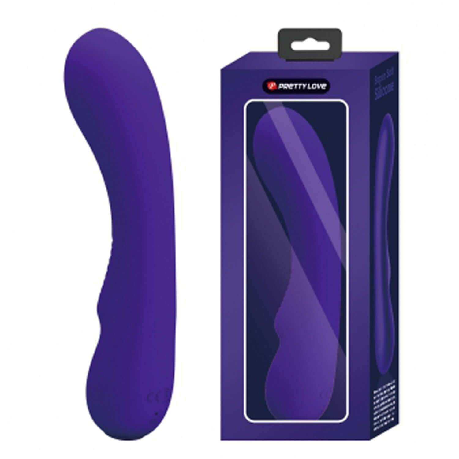 Matt Super Soft Silicone Vibrator in purple packaging with 12 vibration settings, USB rechargeable and waterproof design.