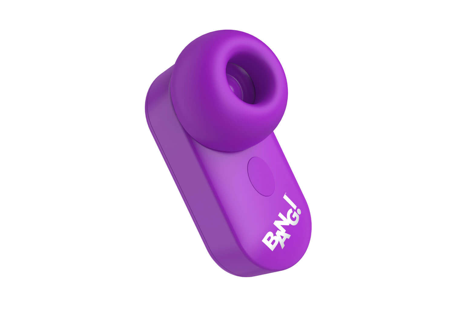 Purple mini clitoral stimulator with removable cap, featuring 5 speeds, rechargeable and waterproof design.