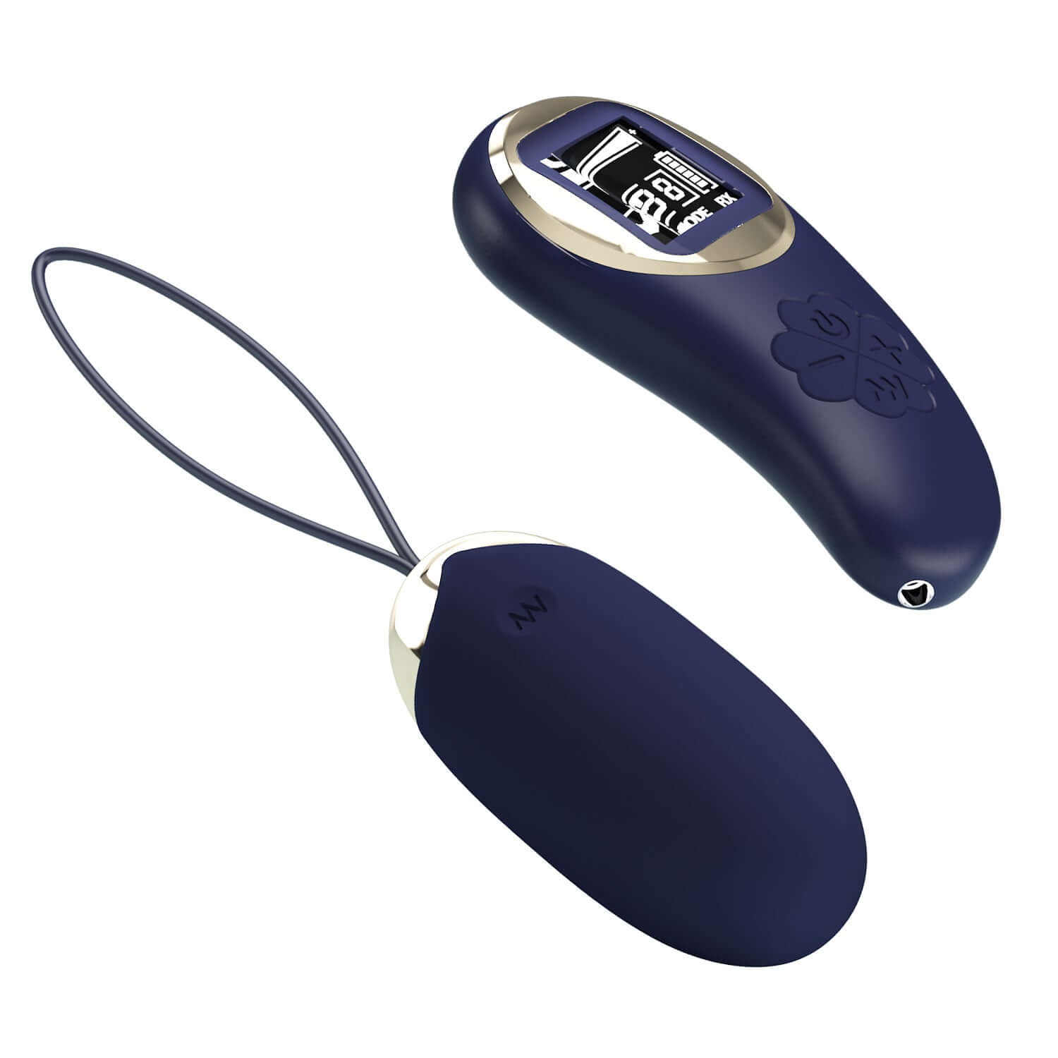 Blue Mina Vibrating Remote Control Egg with Display遥远