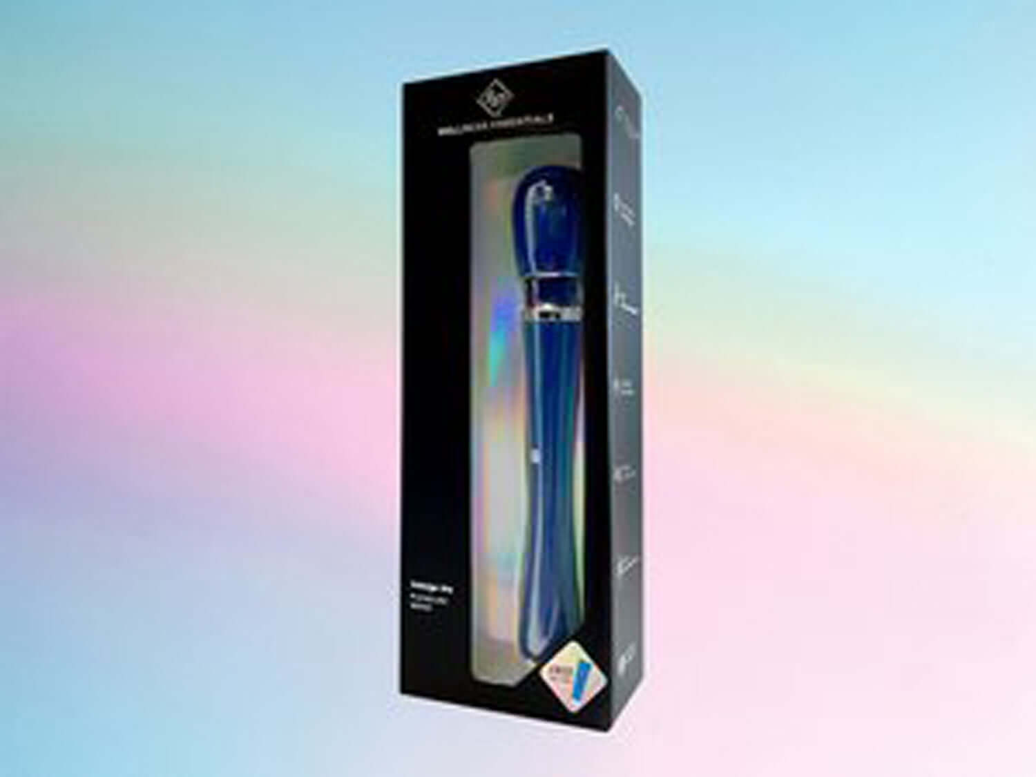 Indulge Me Pleasure Wand - Blue packaging showcasing the stylish design and features for ultimate body pleasure.