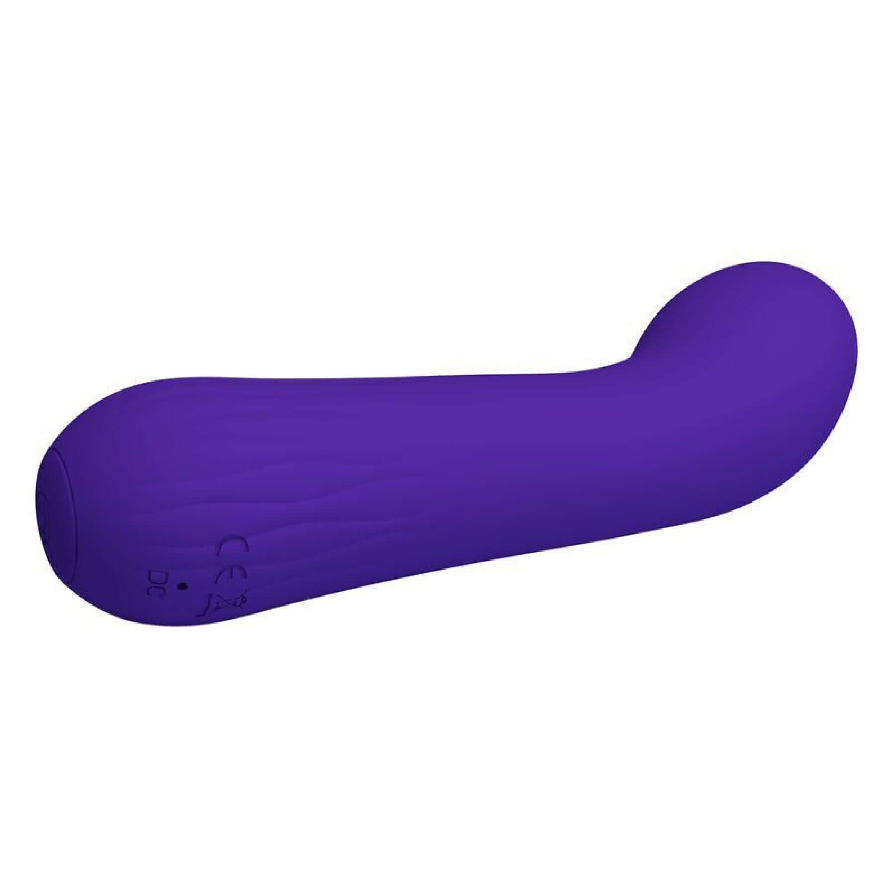 Purple Faun Rechargeable Vibrator with curved design, soft silicone texture, and multiple functions for enhanced G-spot stimulation.