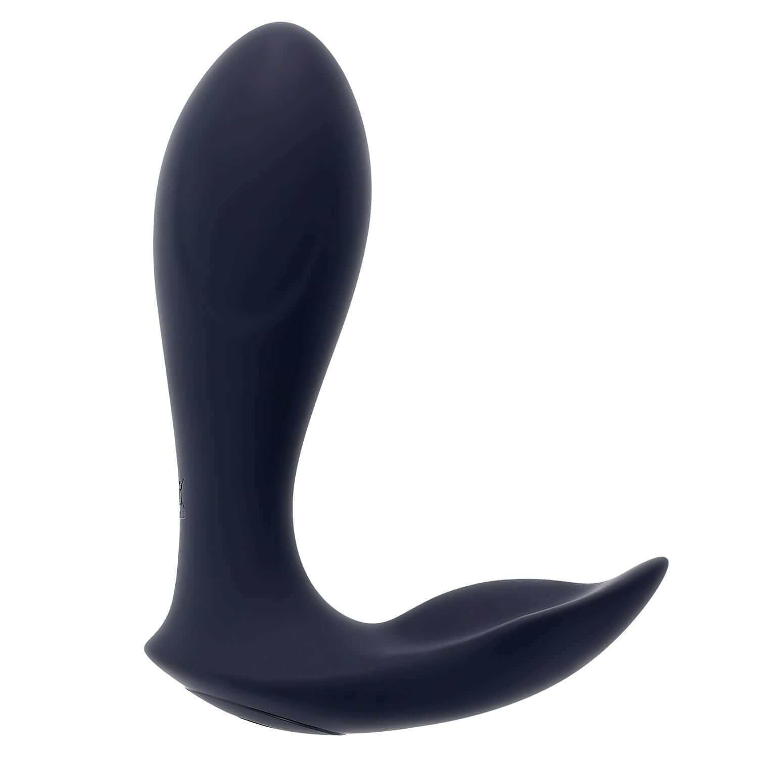 Remote controlled anal massager in black, featuring a flexible shaft and winged stimulator for ultimate pleasure.