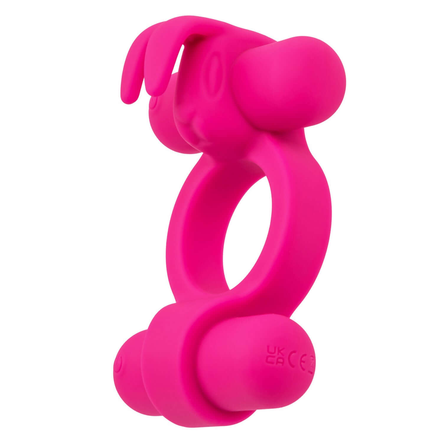 Pink Silicone Rechargeable Rockin’ Rabbit couples enhancer with dual teasers and flickering ears for intense stimulation.