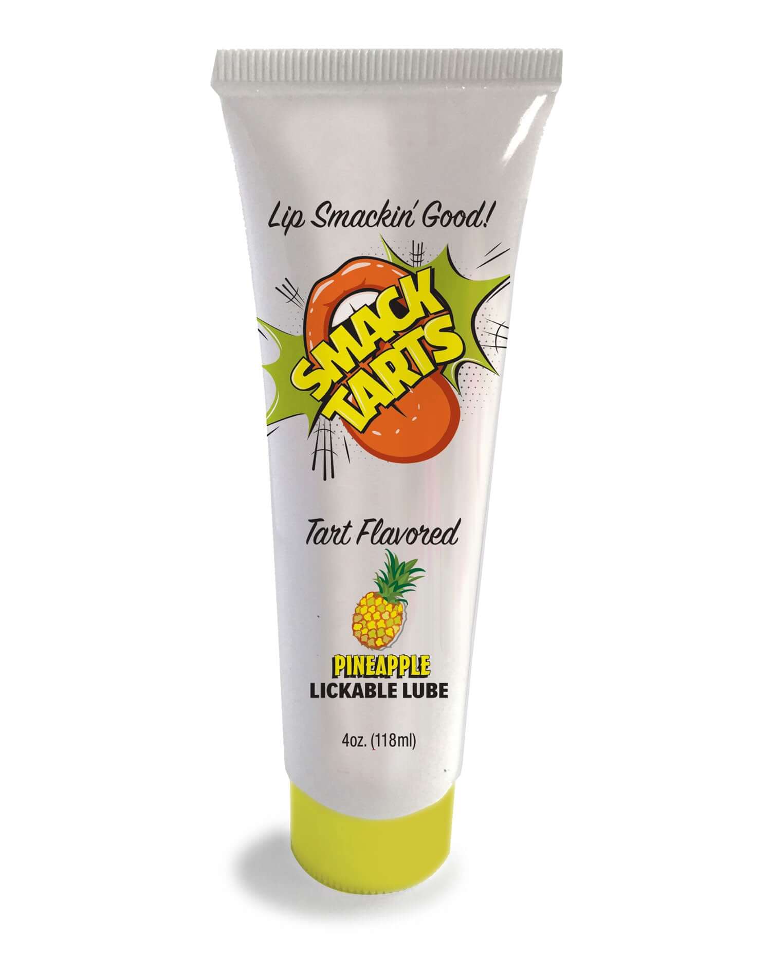 Smack Tarts 4oz Pineapple Lickable Flavored Lubricant tube with tart flavored text and pineapple image