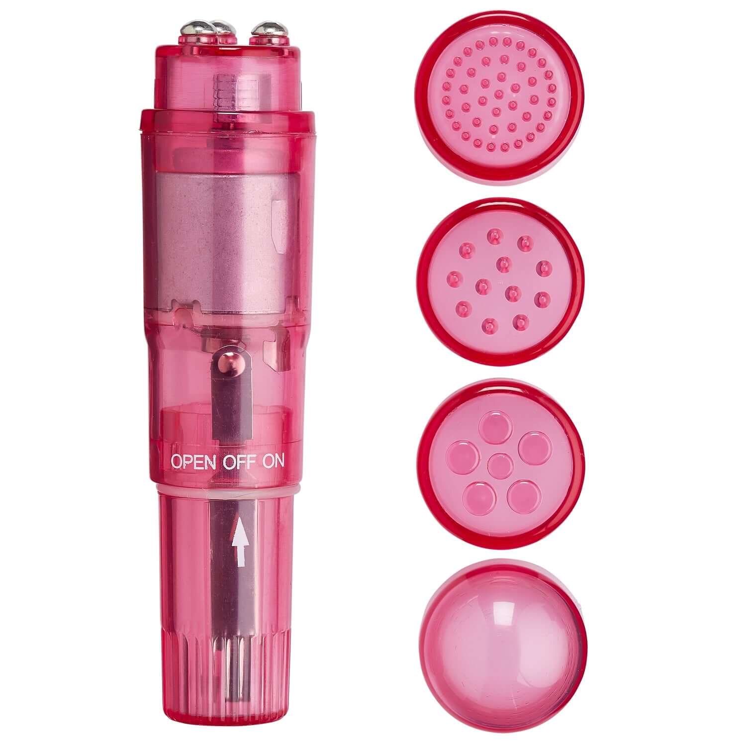 Mini Massager Pocket Rocket with 4 attachment heads for customizable massage options