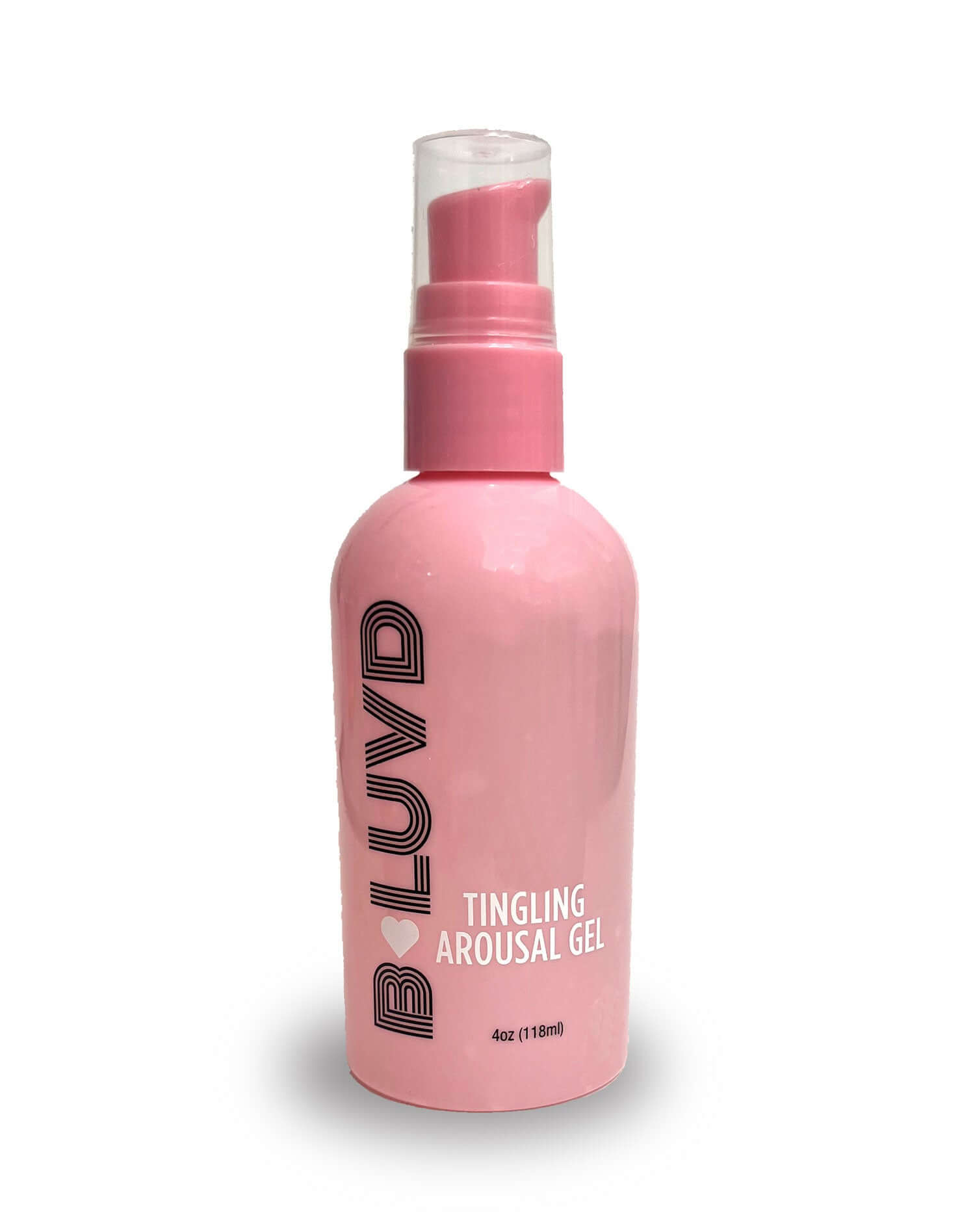 B-Luvd Tingling Arousal Gel 4oz bottle for enhanced sensitivity and heightened intimacy.