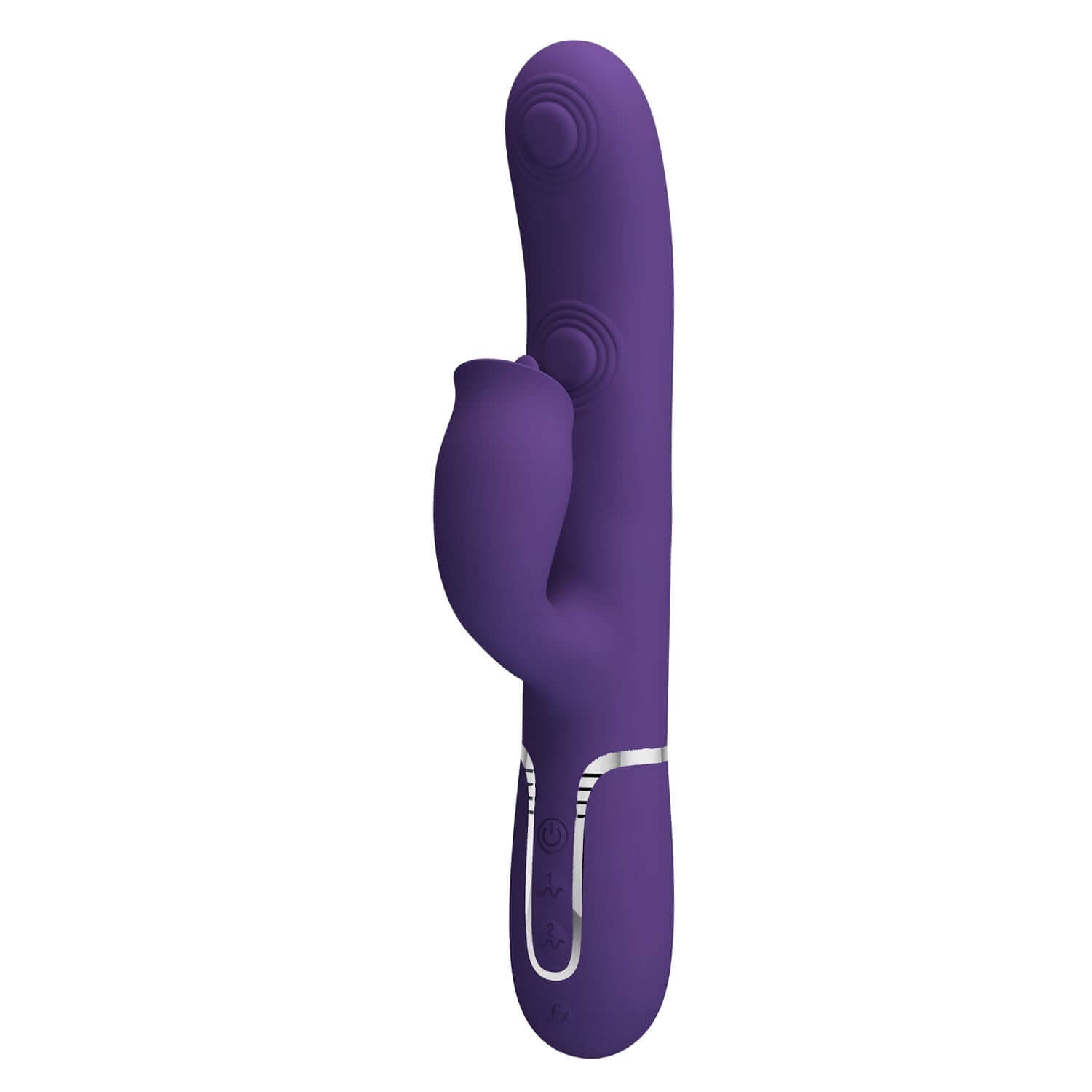 Gigi Twinkled Tenderness Rabbit Vibrator in purple with dual stimulation features for ultimate pleasure. Waterproof silicone design.