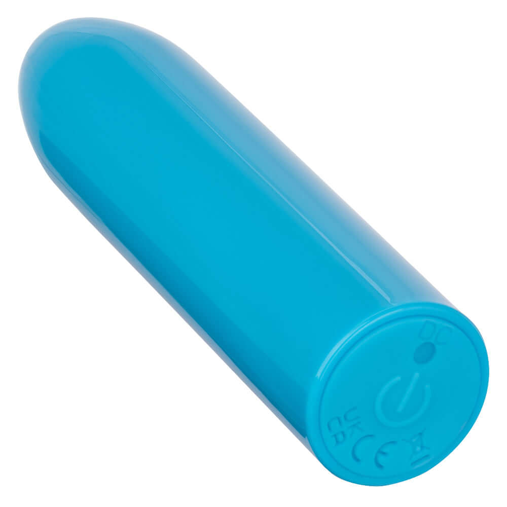 Blue Turbo Buzz Classic Bullet vibrator with 10 functions, body-safe material, and waterproof IPX7 rating.