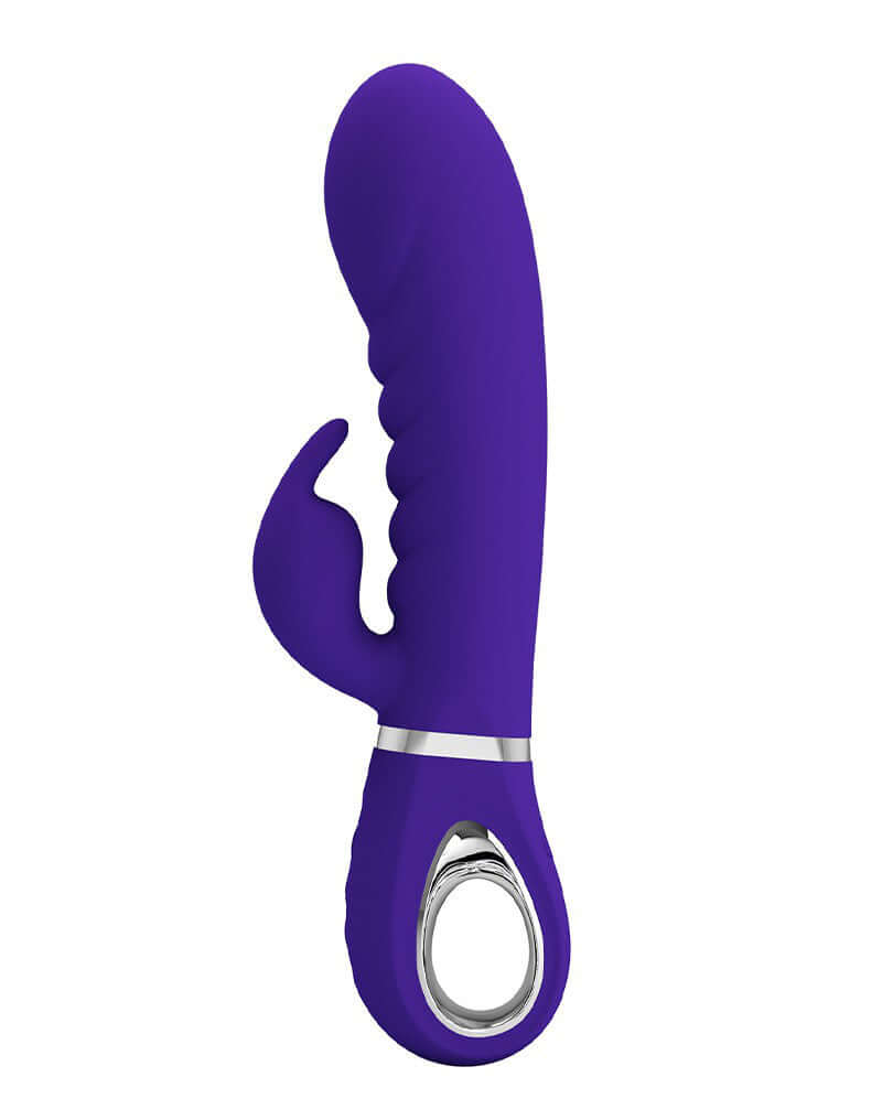 Prescott Super Soft Rabbit Silicone Vibrator in Purple with ultra soft, skin-friendly silicone for a smooth and comfortable feel.