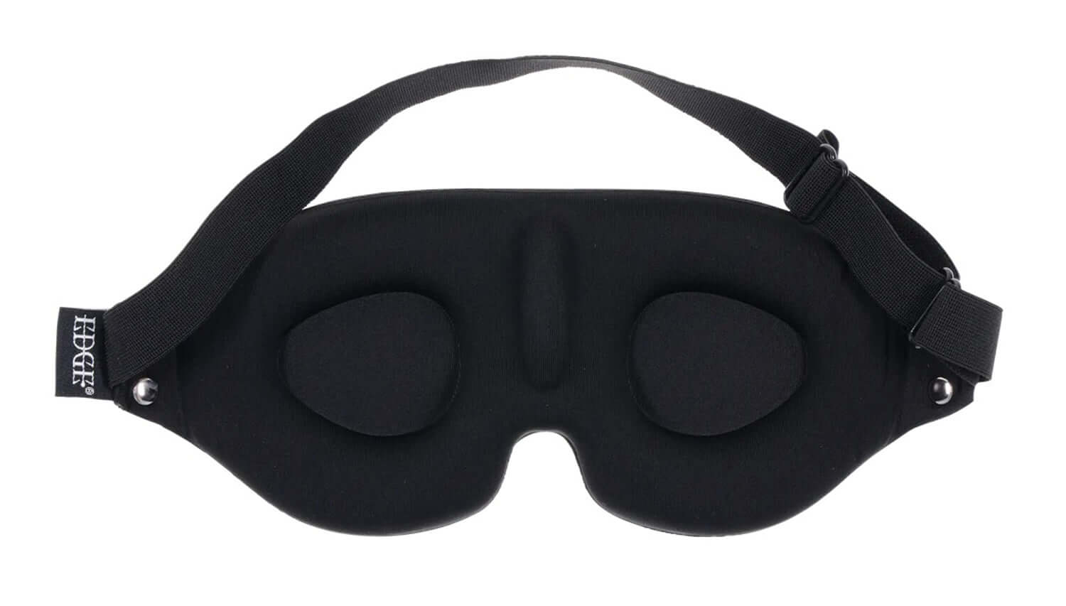 Edge Lights Out Blindfold in black, featuring memory foam cushioning for comfort and a total blackout experience.