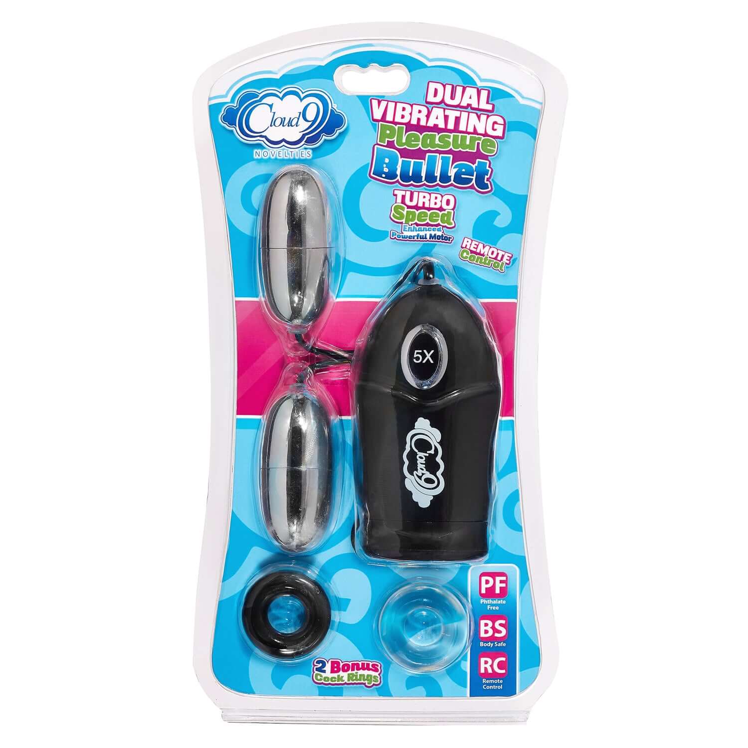 Dual Egg Bullet Vibrator with Wired Remote and 5 Functions in Packaging