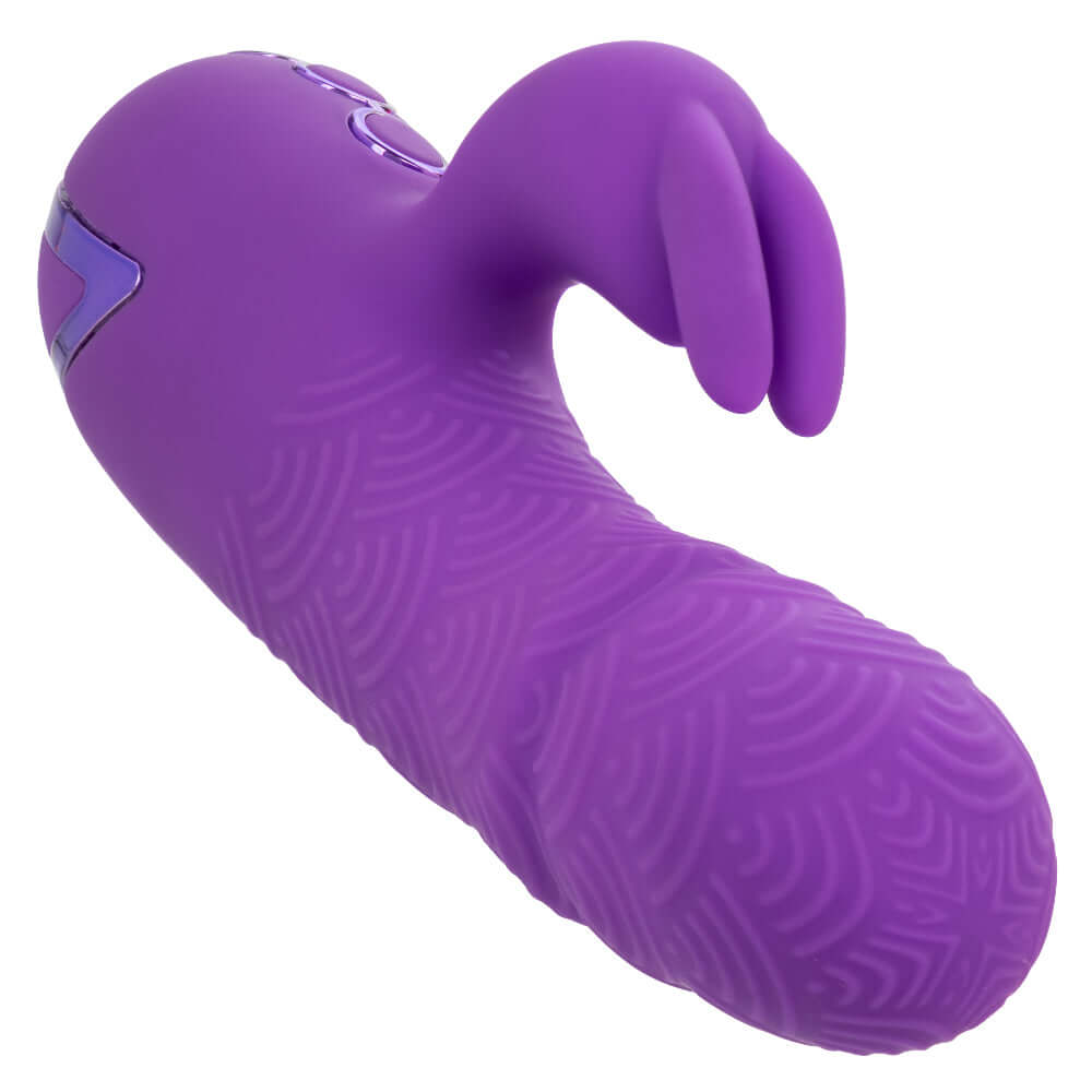 California Dreaming Manhattan Beach Marvel Rabbit Vibrator - Purple dual stimulator with textured design for intimate adventure.