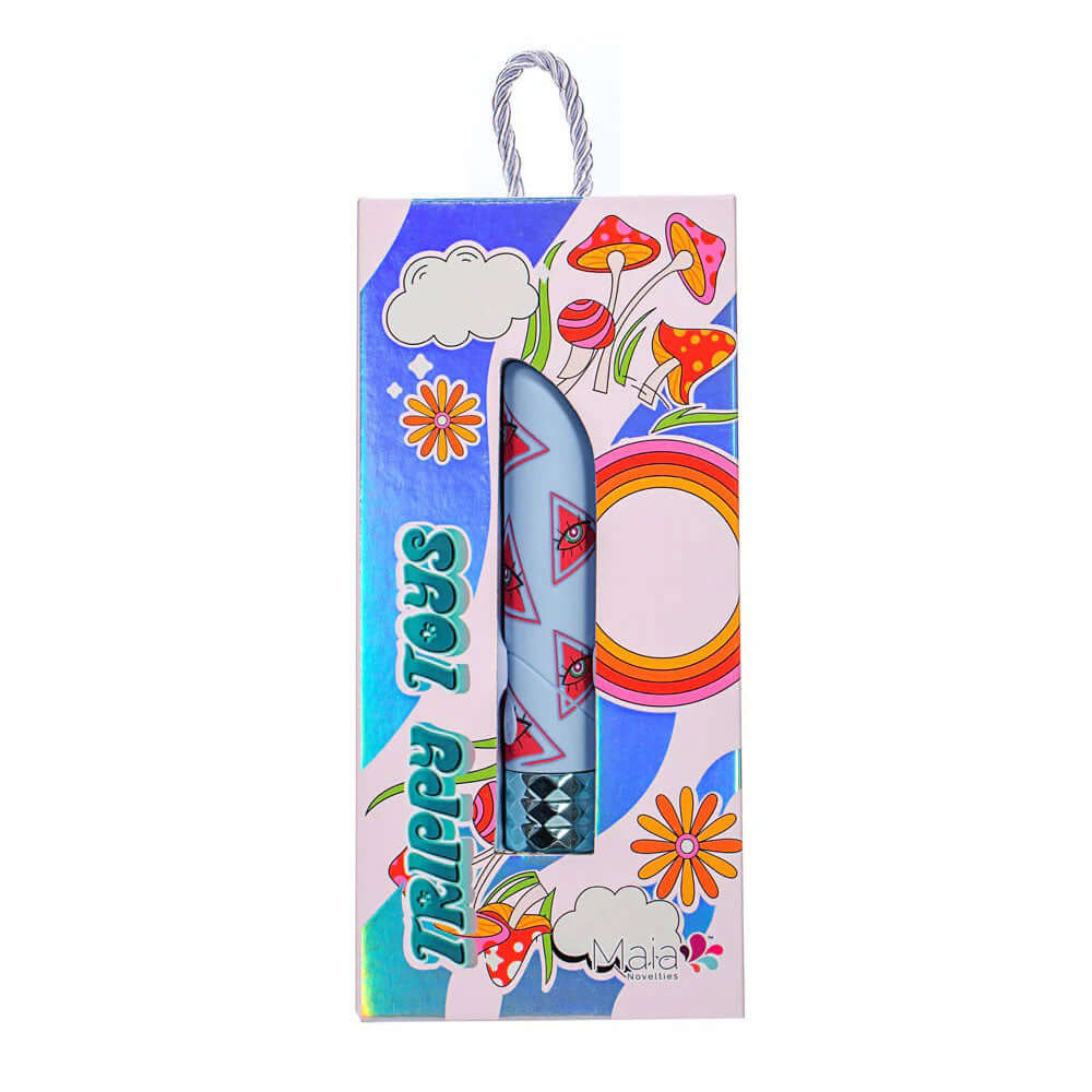 Grateful Deb Bullet - Blue in colorful packaging with a psychedelic design and vibrant graphics featuring mushrooms and flowers