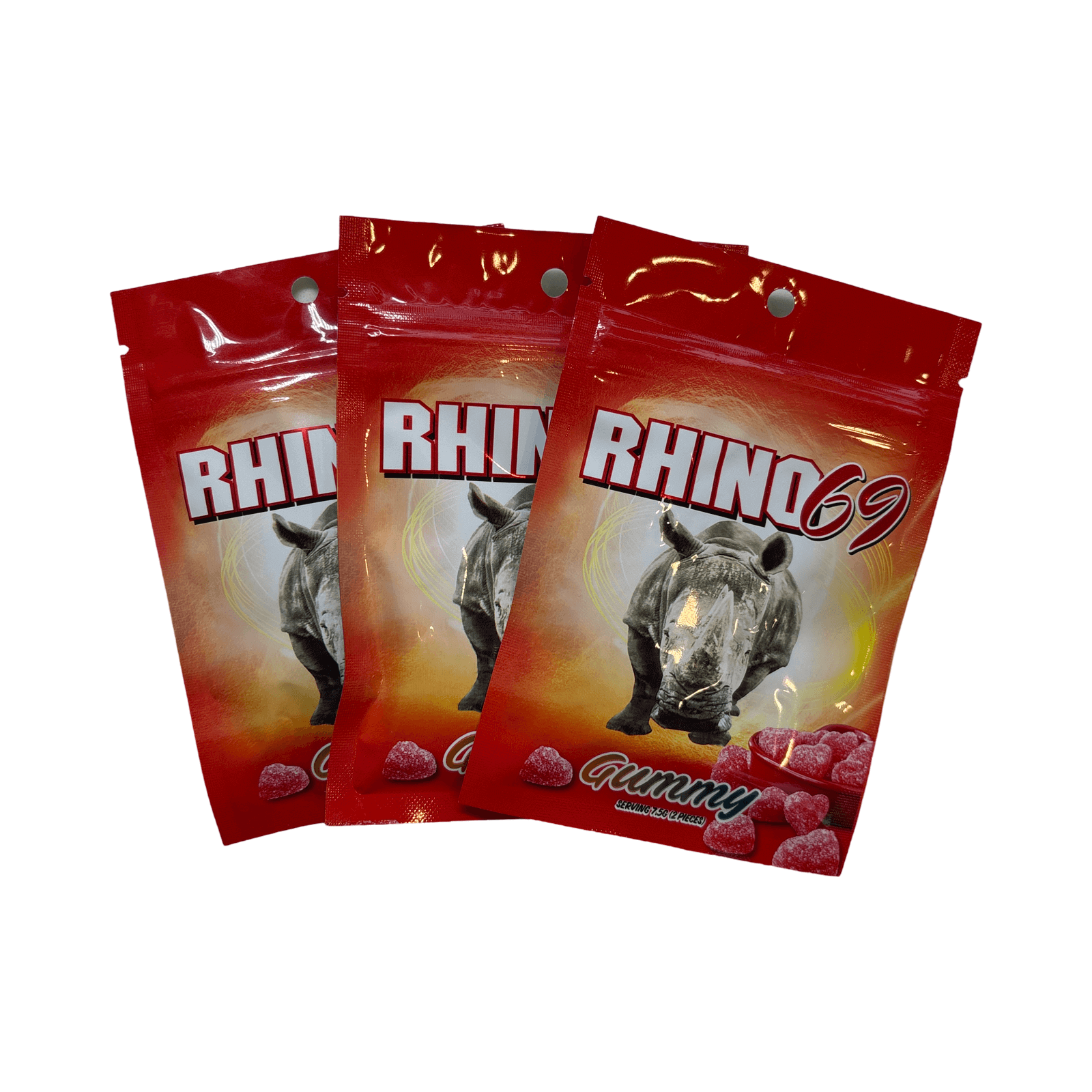 Rhino 69 Gummy Male Enhancement three-pack, designed for fast-acting performance and longer erections.