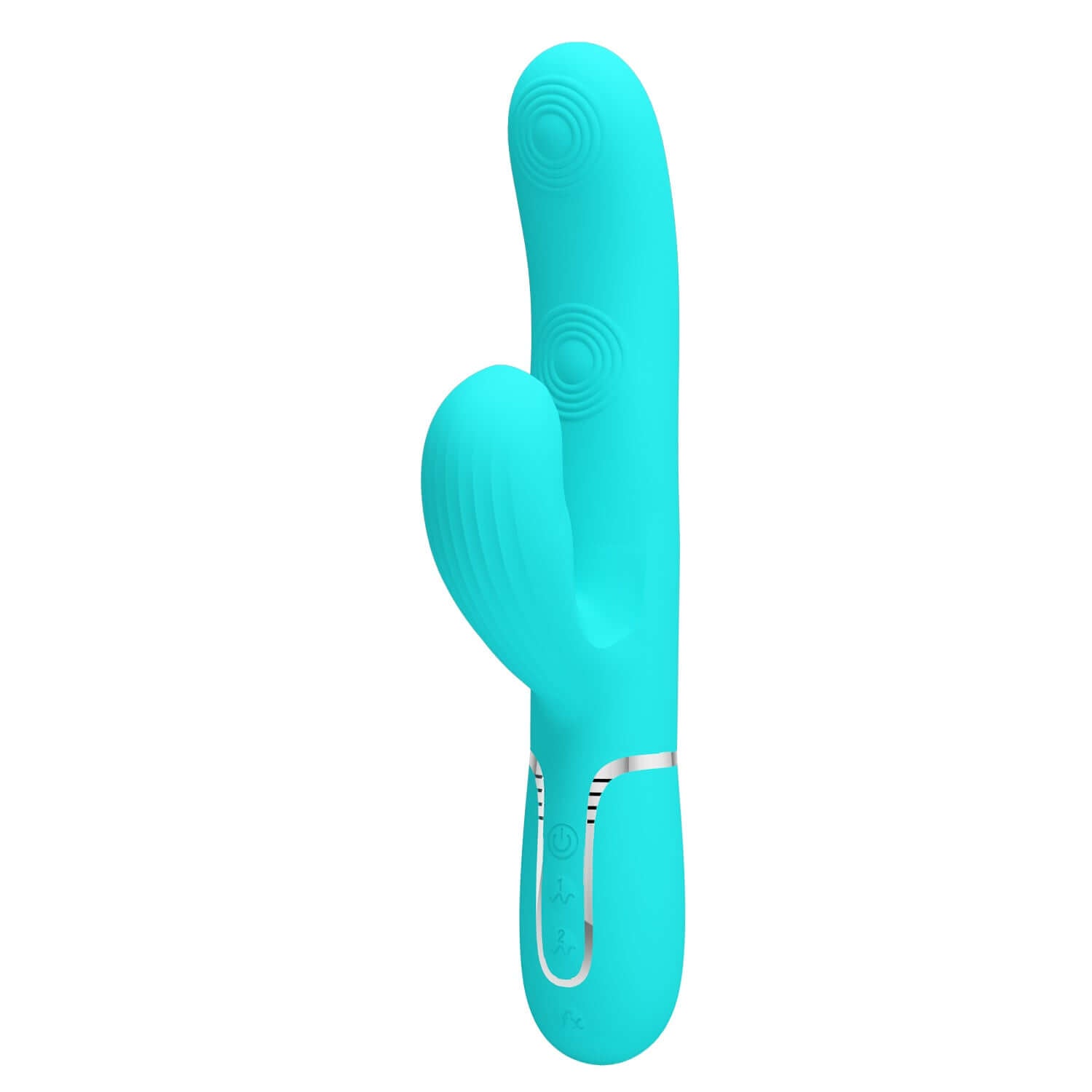 Turquoise Perdita Twinkled Tenderness Vibrator with dual motors and 7 thumping and tapping modes for a smooth and comfortable experience