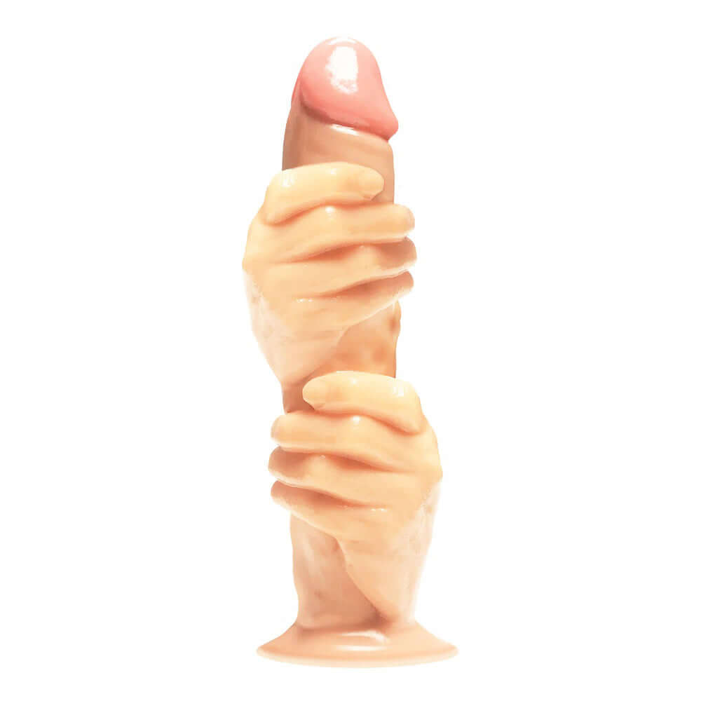 The Two-Fisted Grip Fisting Trainer with realistic hands for advanced fisting challenges.