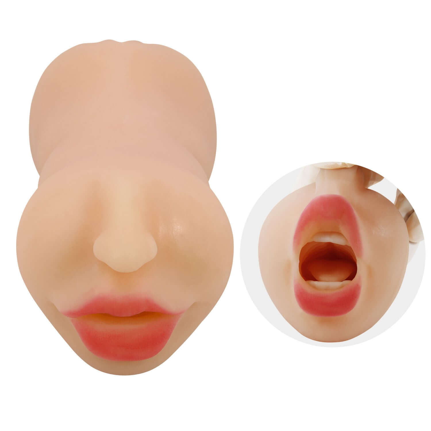 Realistic Zoey mouth masturbator sleeve featuring detailed lips and an open mouth for ultimate pleasure and sensation.