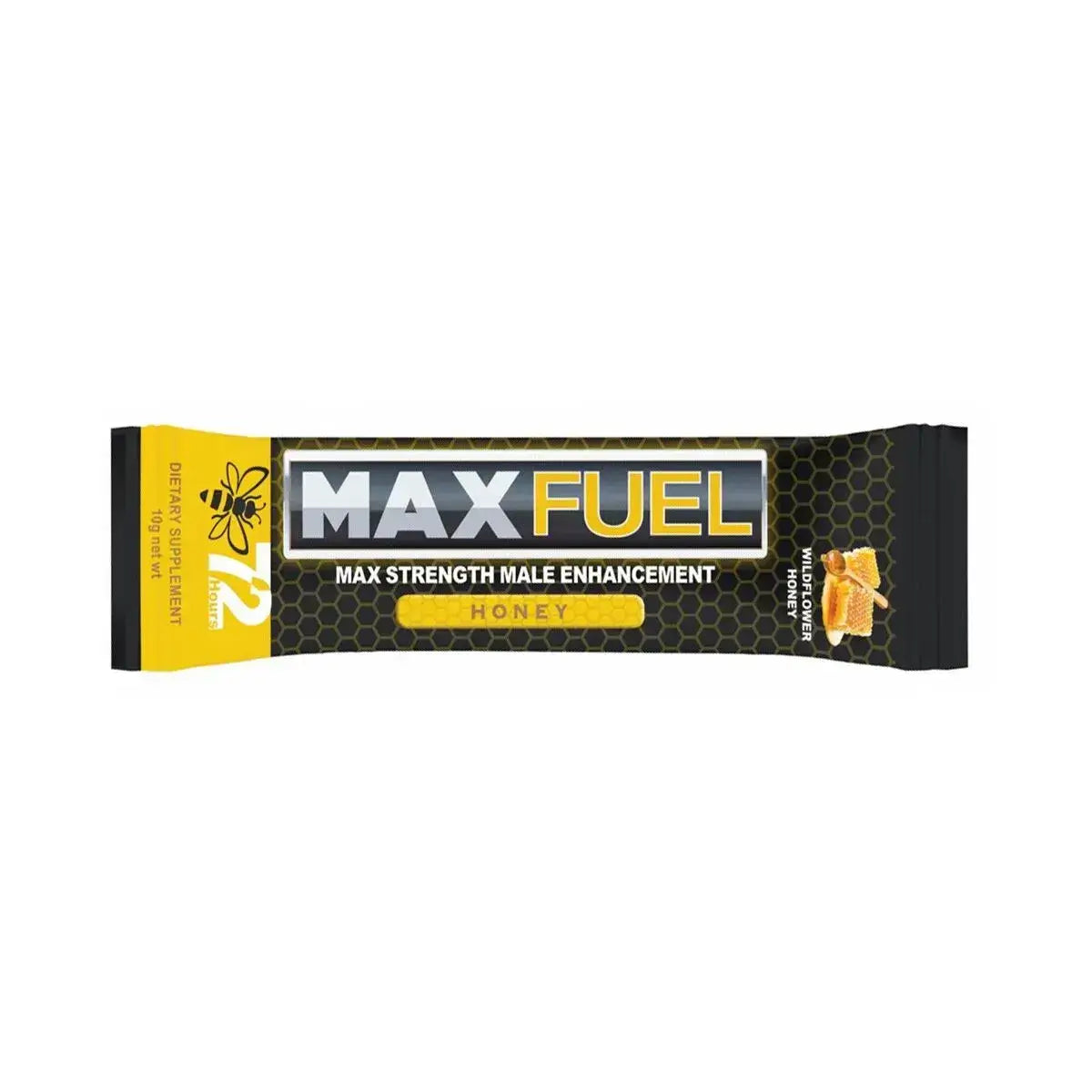 MaxFuel Honey Male Enhancement sachet for 72-hour performance with wildflower honey formula.