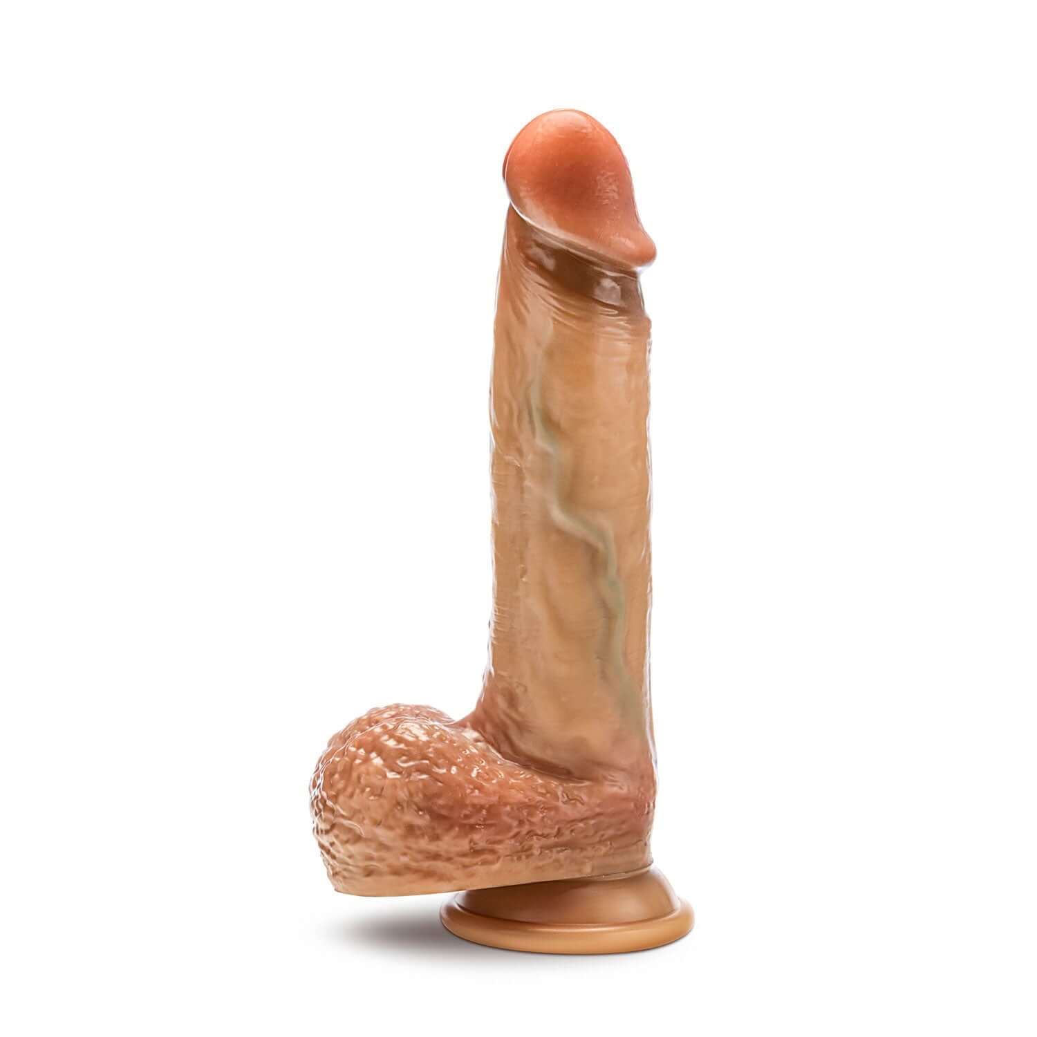 Renaissance Raphael 9.5 Inch Sliding Foreskin Dildo with Squeezable Balls Tan - Realistic Sex Toy with Dual Density Technology.