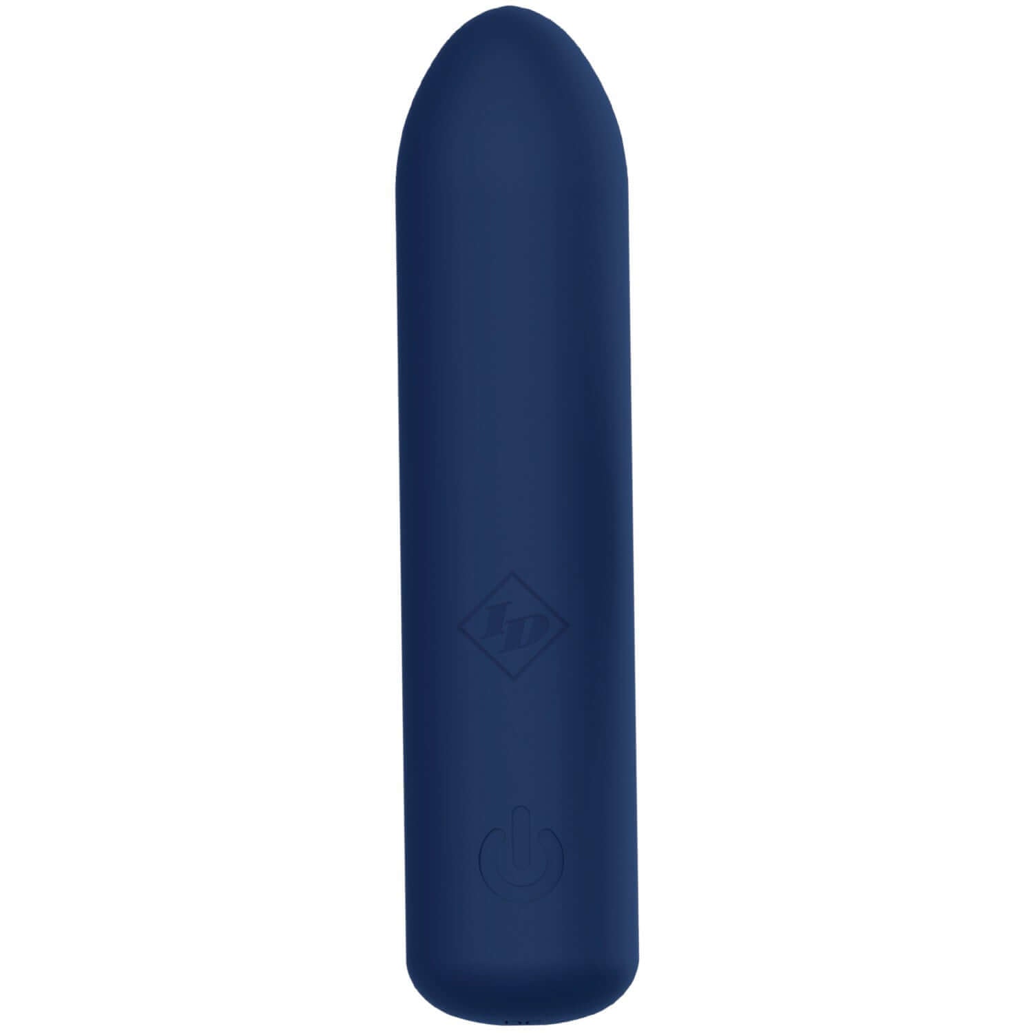 Make Me Quiver Blue Silicone Bullet Massager with angled tip and one-button control for discreet pleasure on the go.