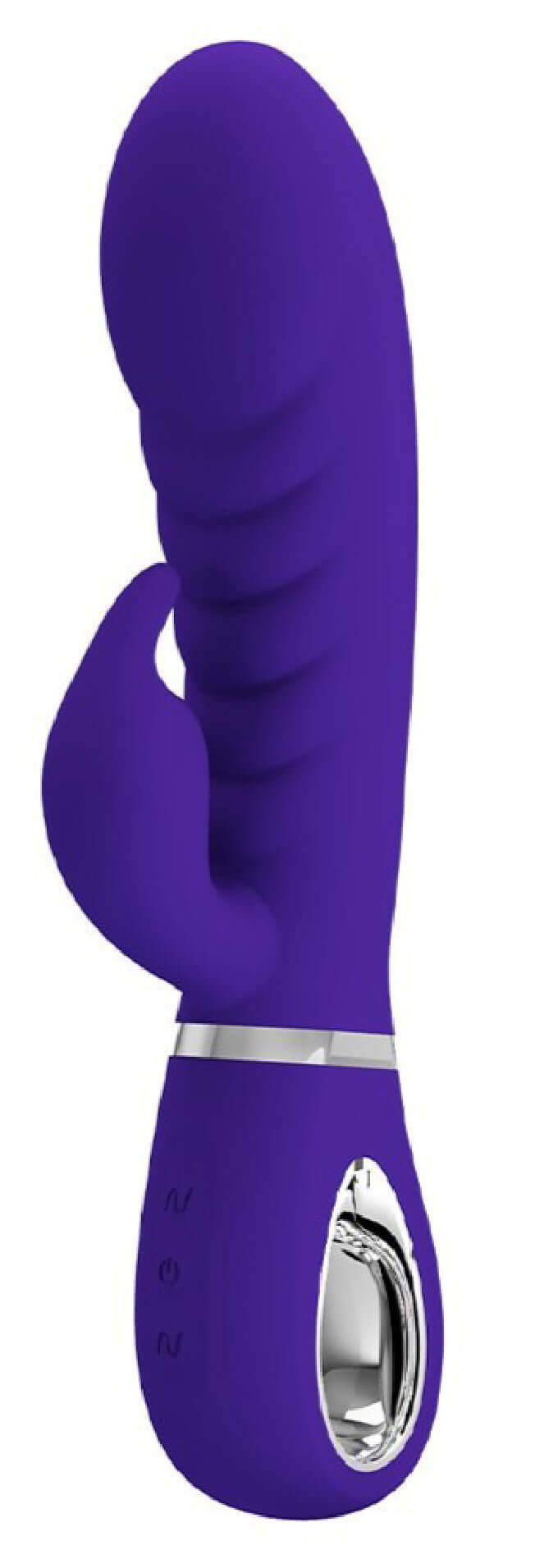 Prescott Super Soft Rabbit Silicone Vibrator in purple, featuring ultra-soft texture and ergonomic design for comfortable and pleasurable use