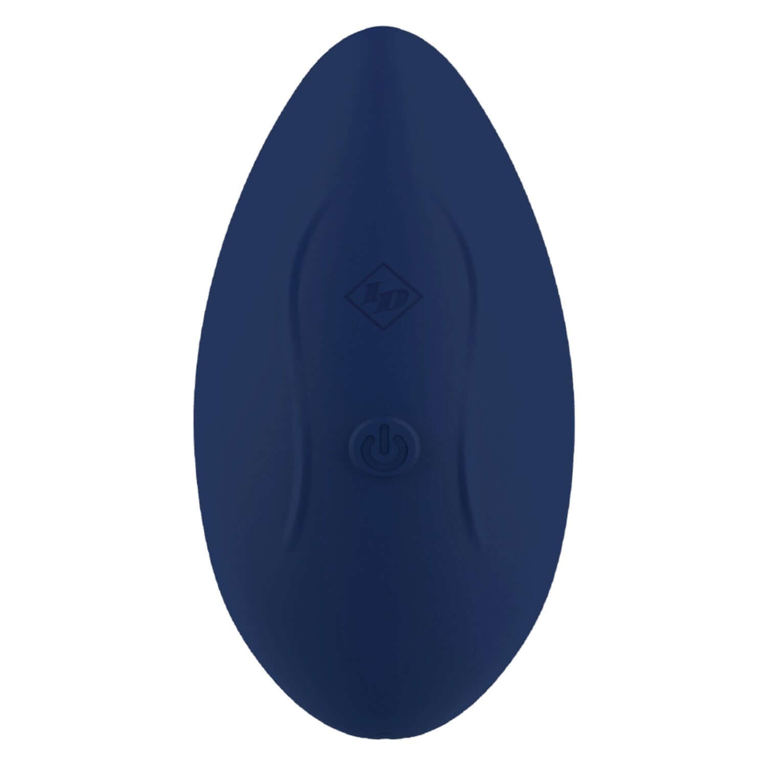 Ultra-thin blue remote control massager with contoured design for enhanced stimulation and comfort.