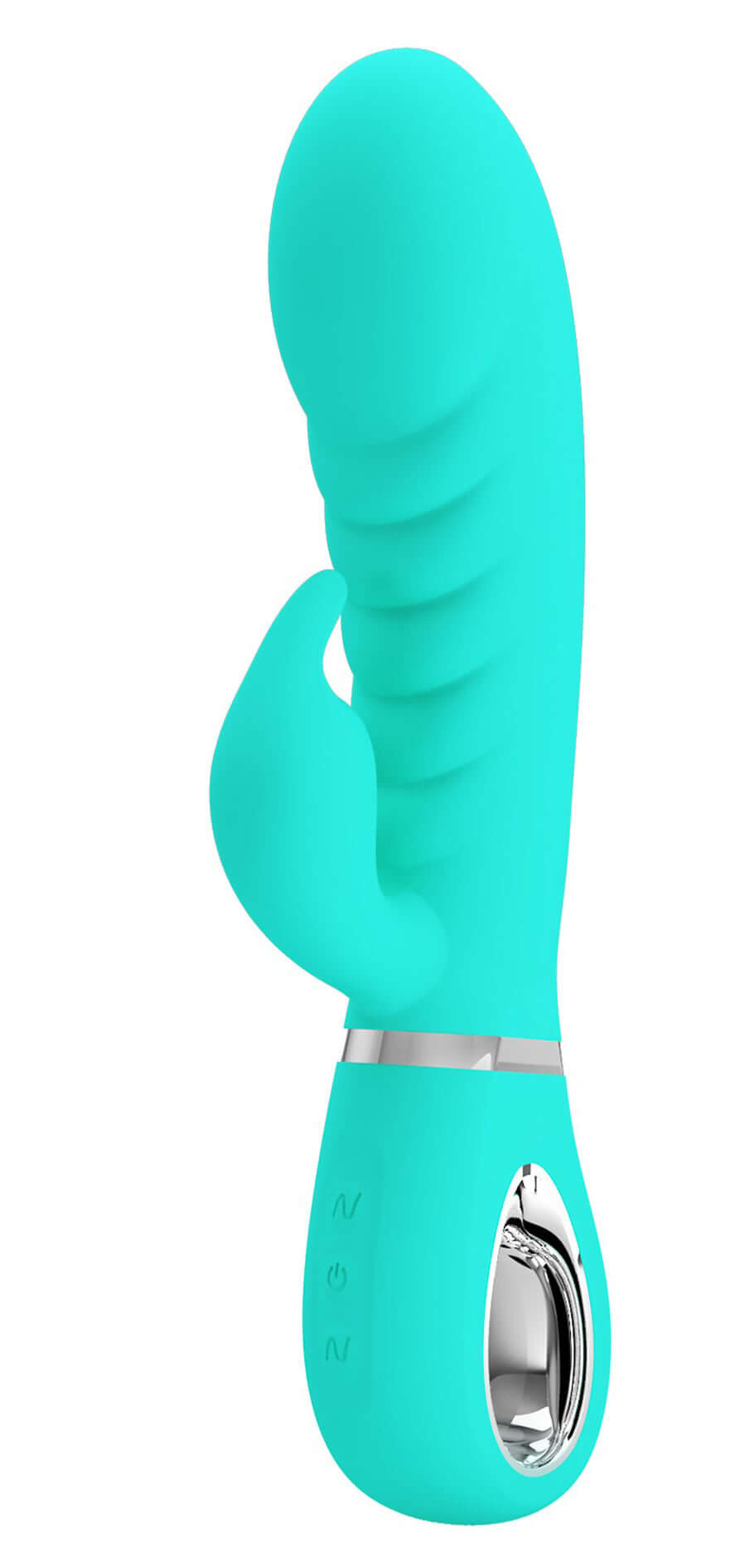 Prescott Super Soft Rabbit Silicone Vibrator in Teal - Ultra soft, smooth, and skin-friendly for a comfortable and sensual experience.