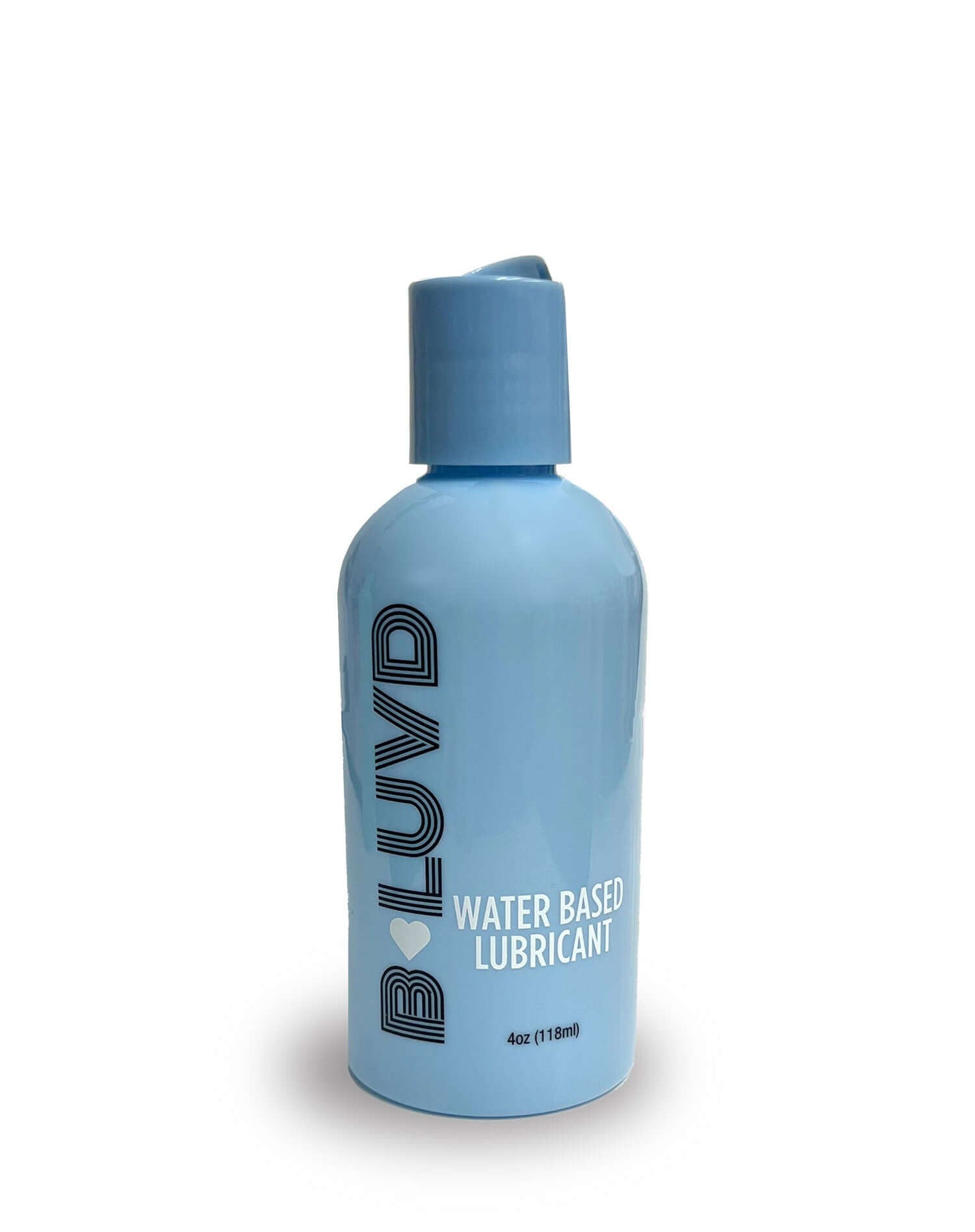 B-Luvd Water-Based Lubricant 4oz bottle, premium intimate care, safe, glycerin-free, paraben-free, enhances moisture and intimacy.