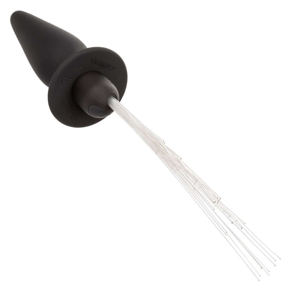 Southern Lights vibrating light up anal probe in black with shimmering lights and tapered silicone design for pleasurable experience.