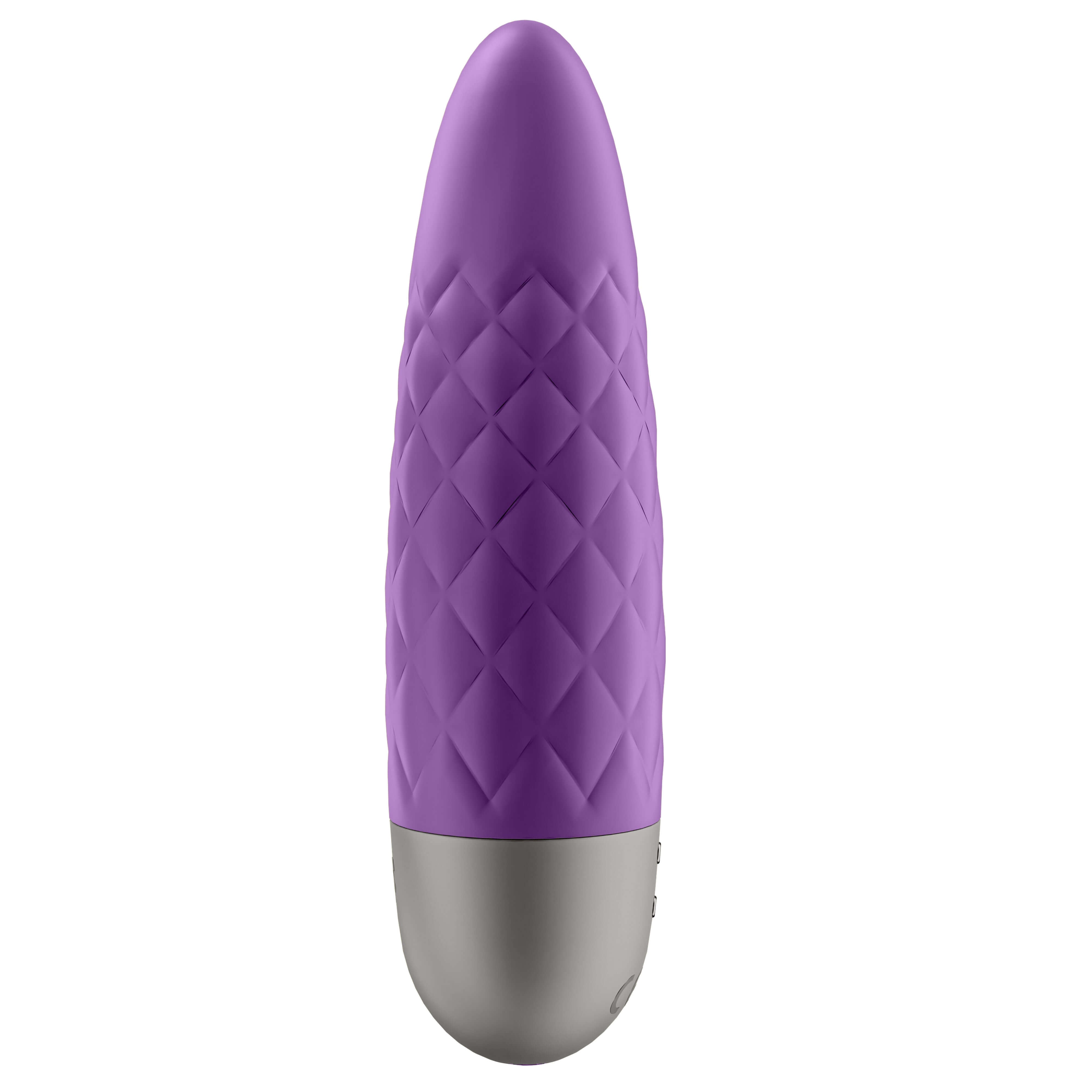 Ultra Power Bullet 5 vibrator in violet with quilted design for deep vibrations and clitoral stimulation.