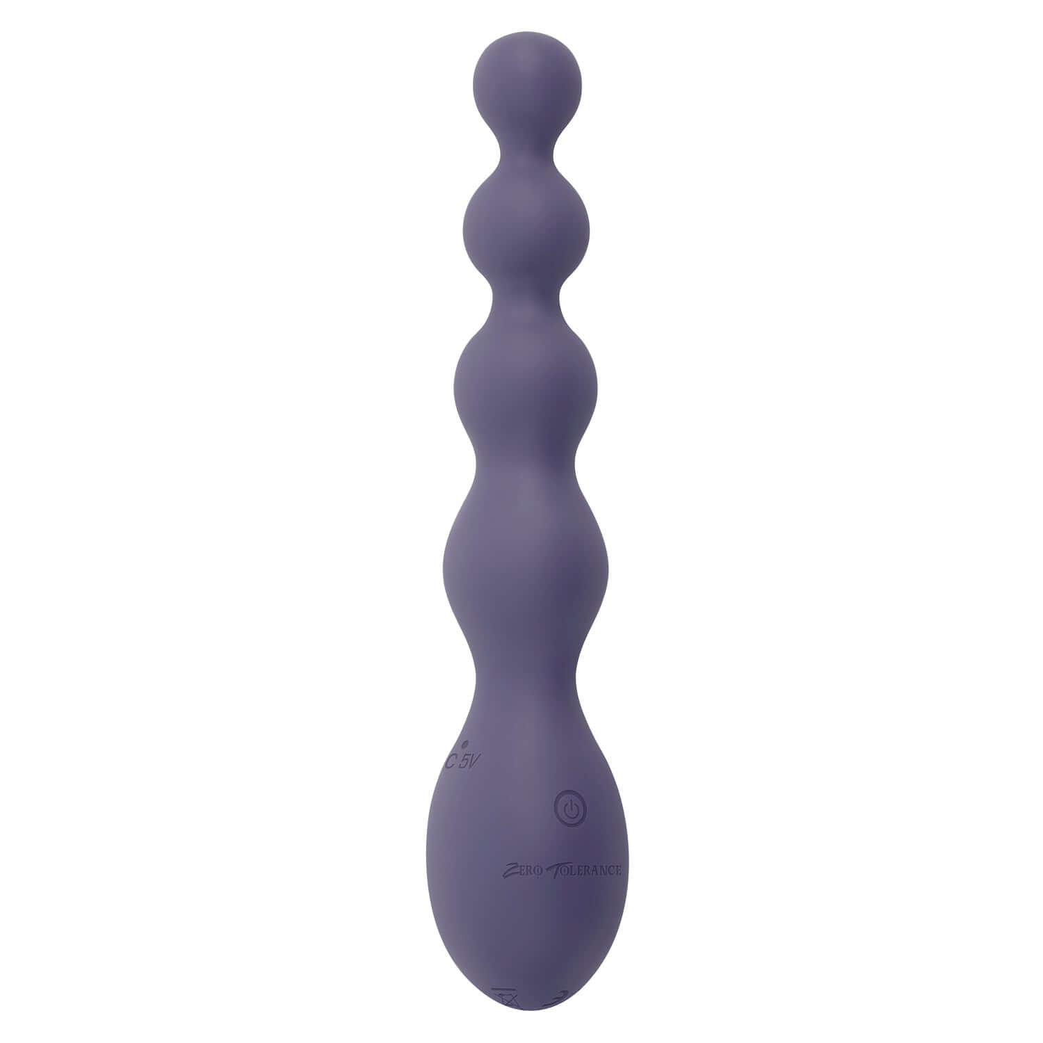 Rumpy Bumpy anal vibrator in purple featuring graduated bulbs, flexible shaft, and USB rechargeable design.