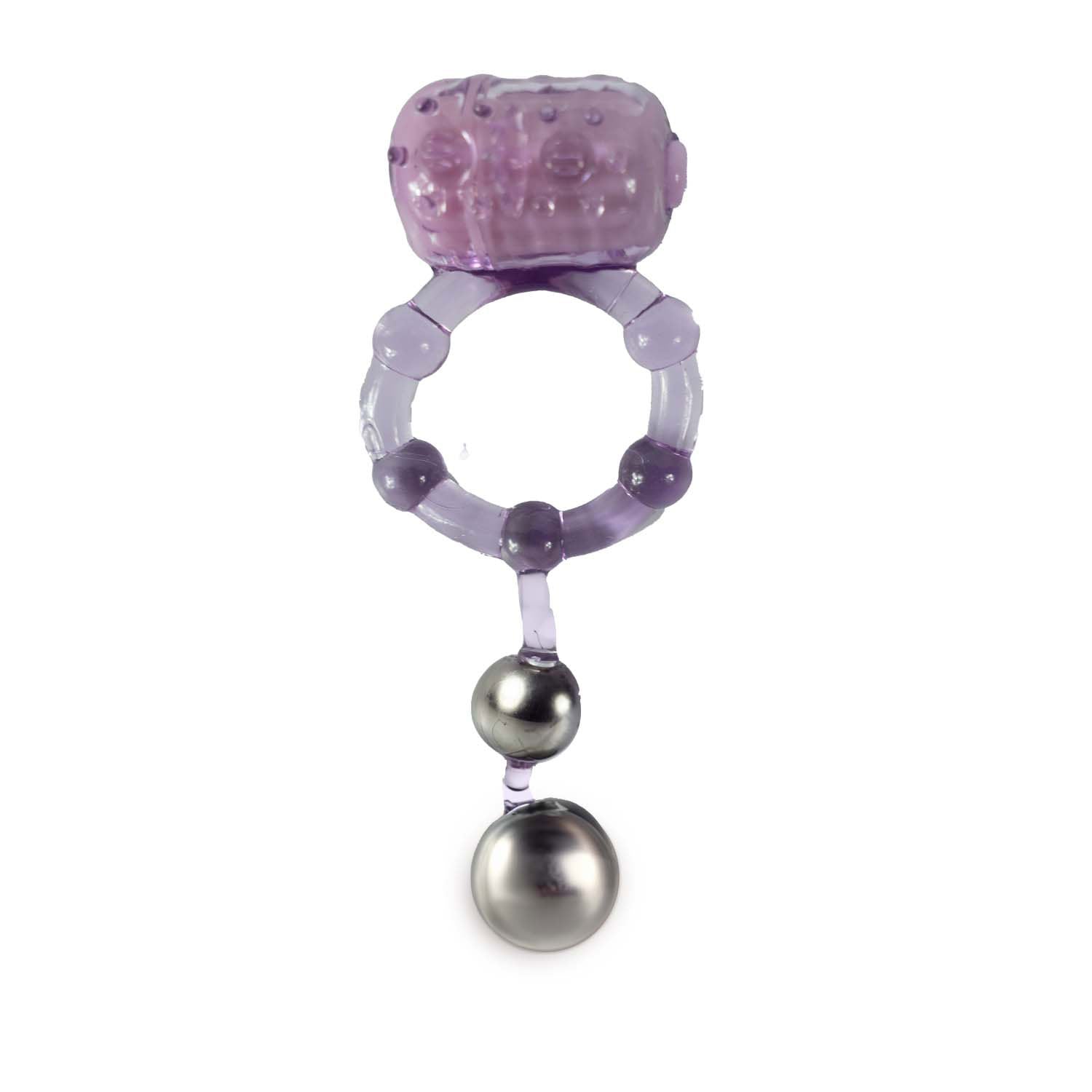 Purple Macho Ultra Erection Keeper Ring with vibrating function and clit-pleasing nubs for enhanced intimate pleasure.