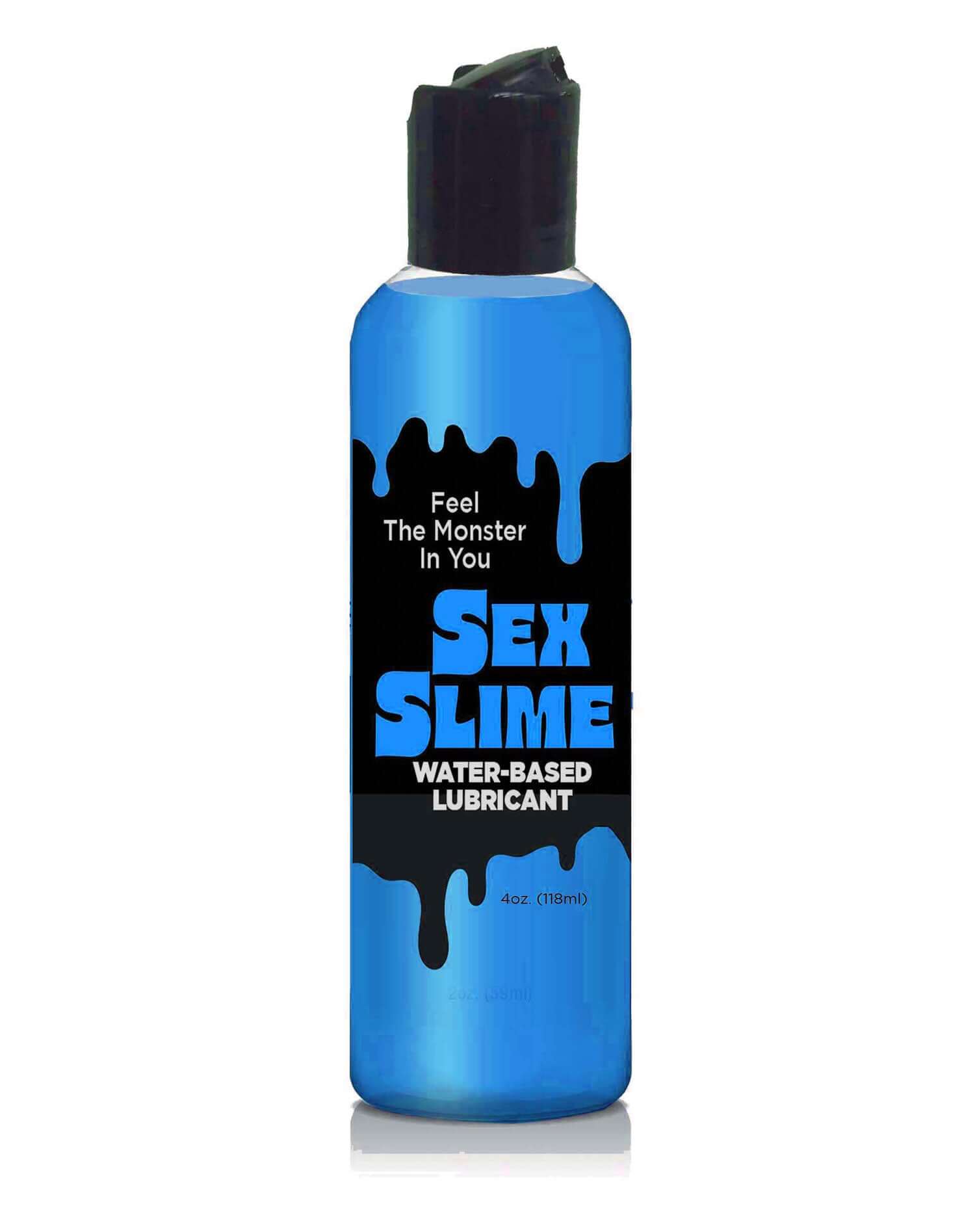 Sex Slime Creature Lube Waterbased Lubricant 4oz - Blue bottle with black label, perfect for creature kink.